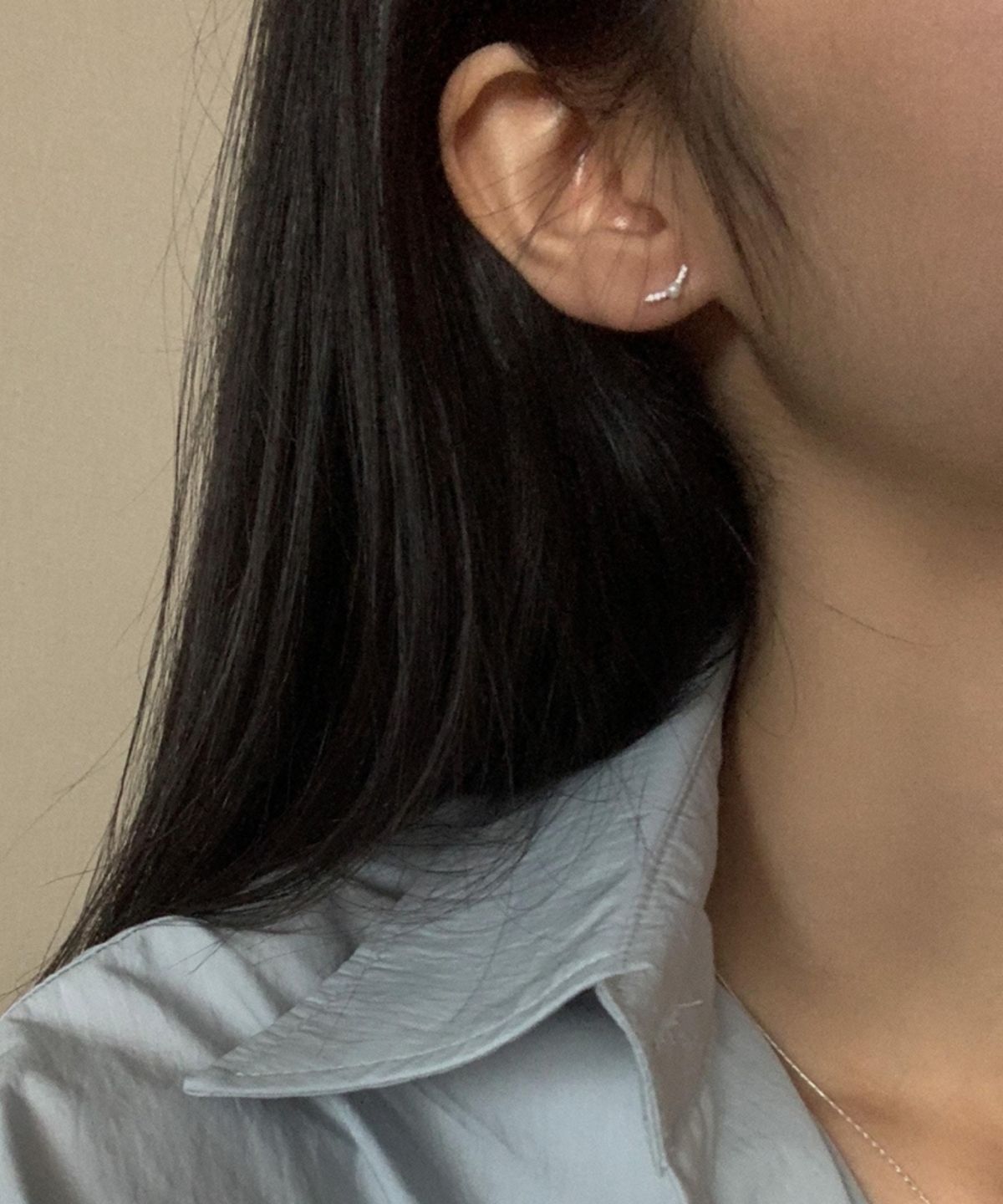 바라두(BARADU) [BARADU 925] Curve point pearl piercing (single)