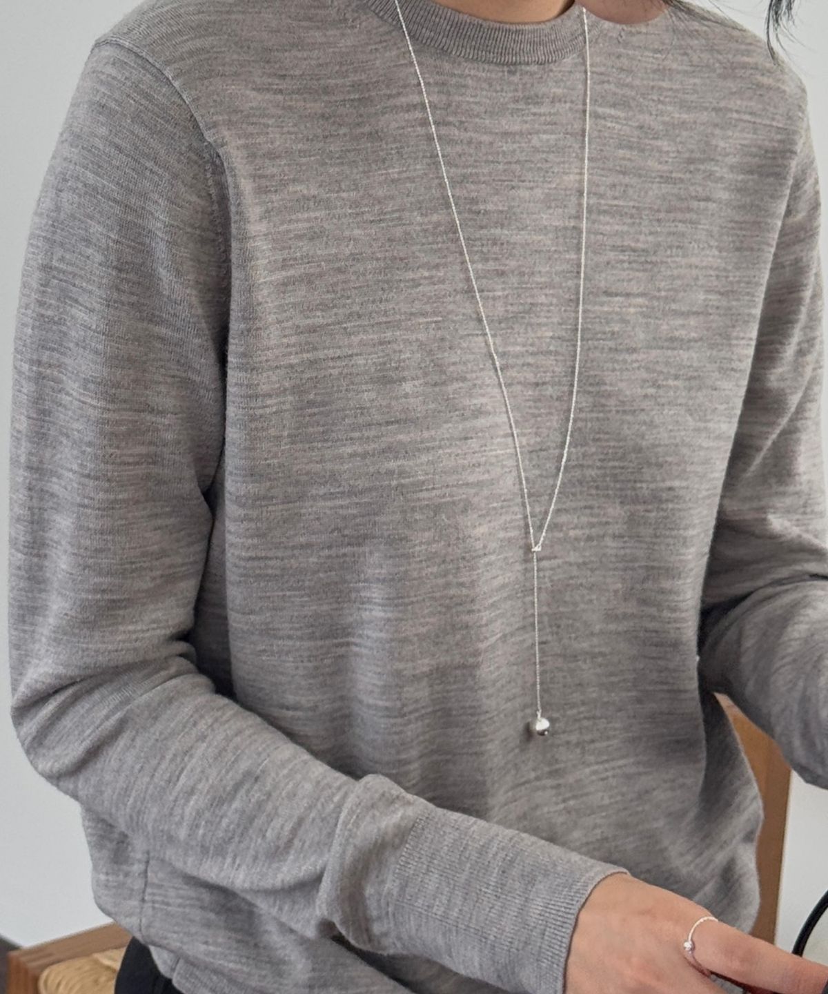 바라두(BARADU) [BARADU 925] Slide ball drop necklace