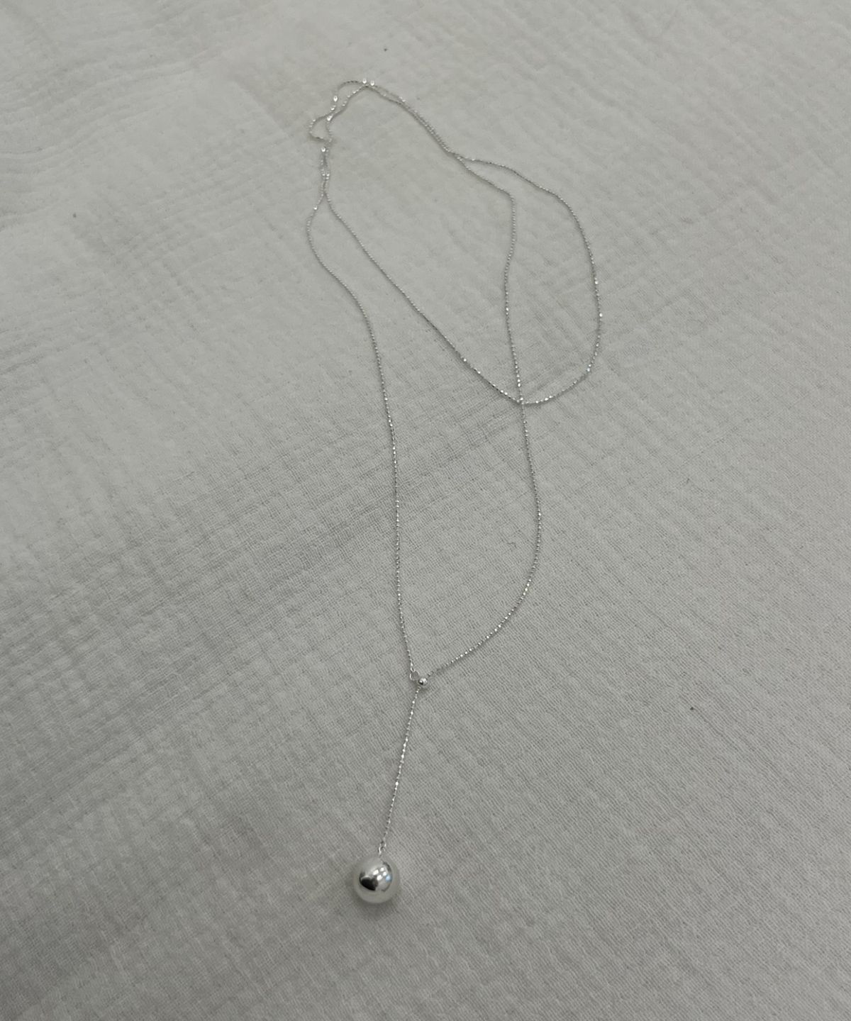 바라두(BARADU) [BARADU 925] Slide ball drop necklace