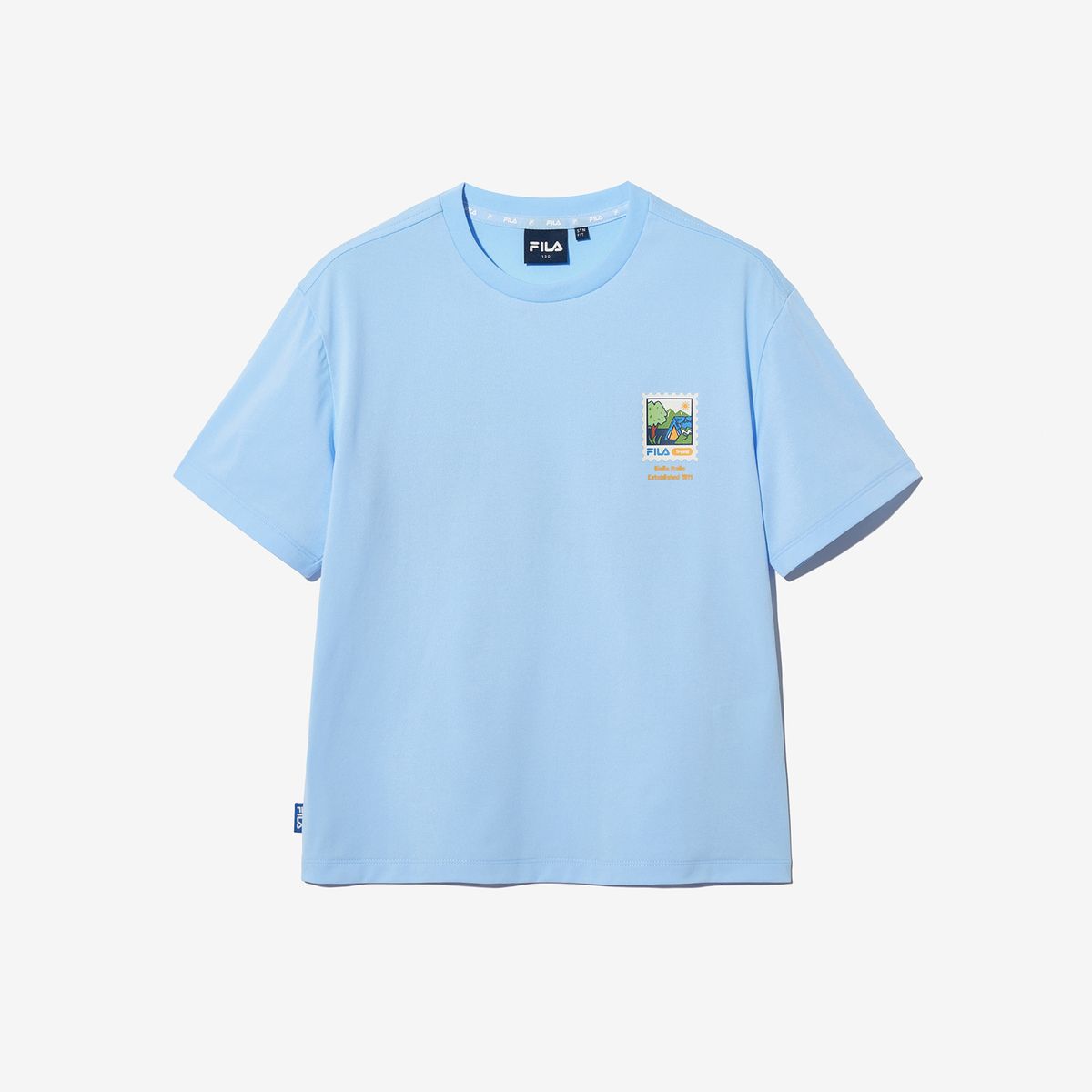 휠라 키즈(FILA KIDS) Travel club 캠핑 반팔티셔츠