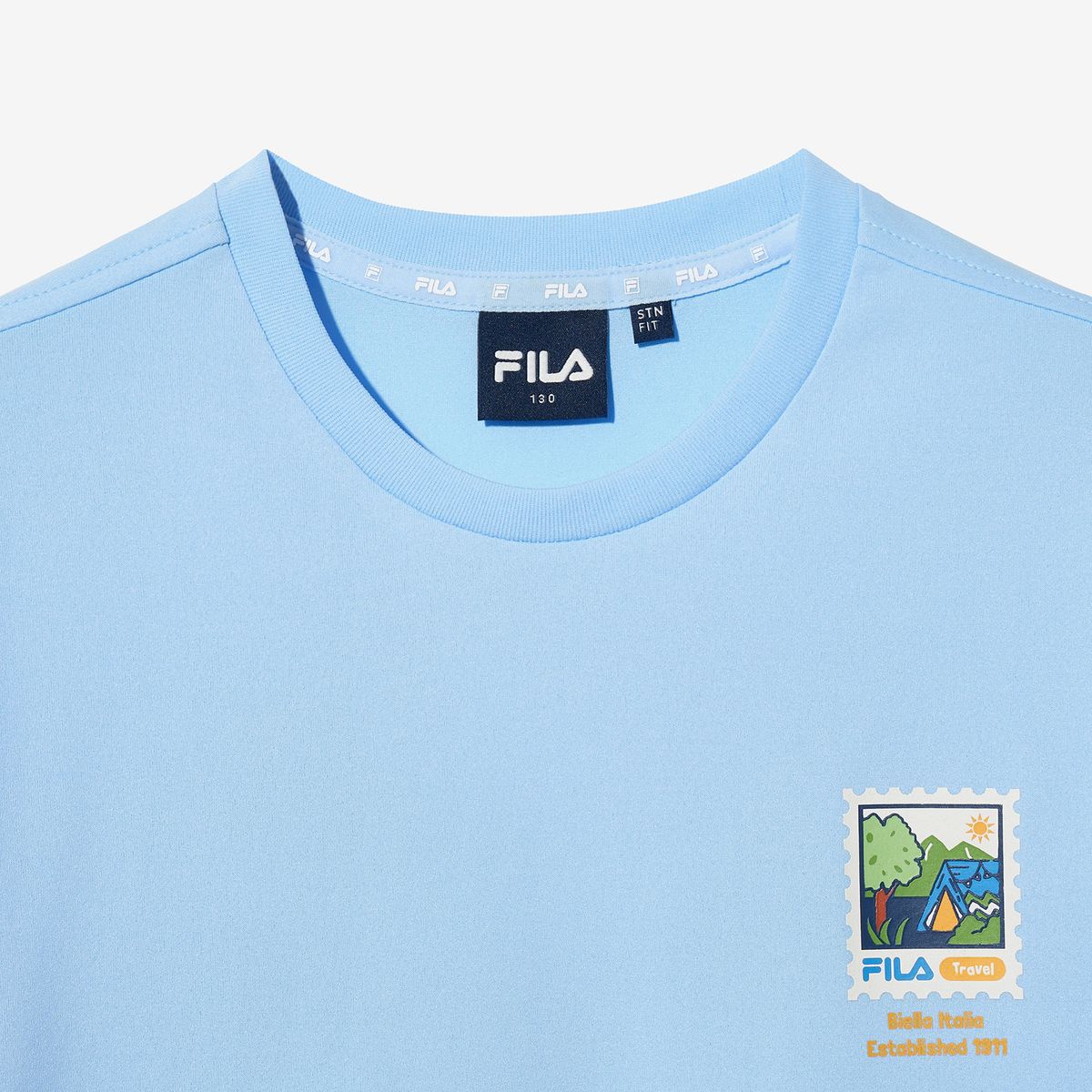 휠라 키즈(FILA KIDS) Travel club 캠핑 반팔티셔츠