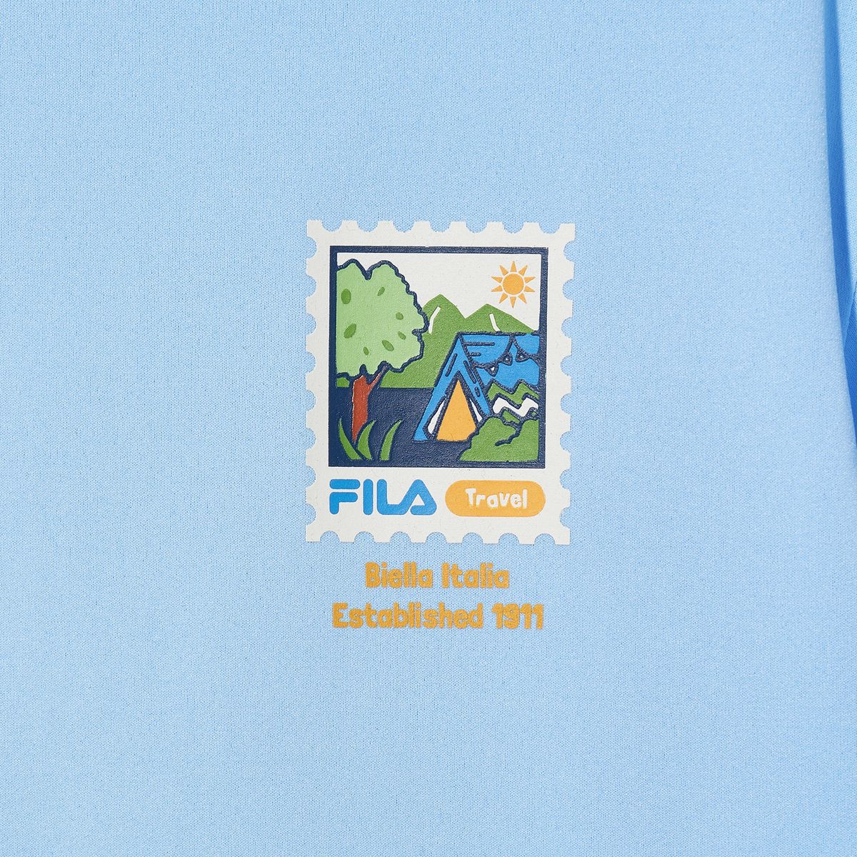 휠라 키즈(FILA KIDS) Travel club 캠핑 반팔티셔츠