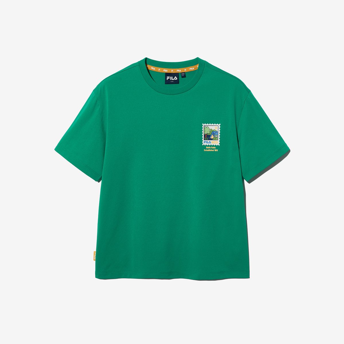 휠라 키즈(FILA KIDS) Travel club 캠핑 반팔티셔츠