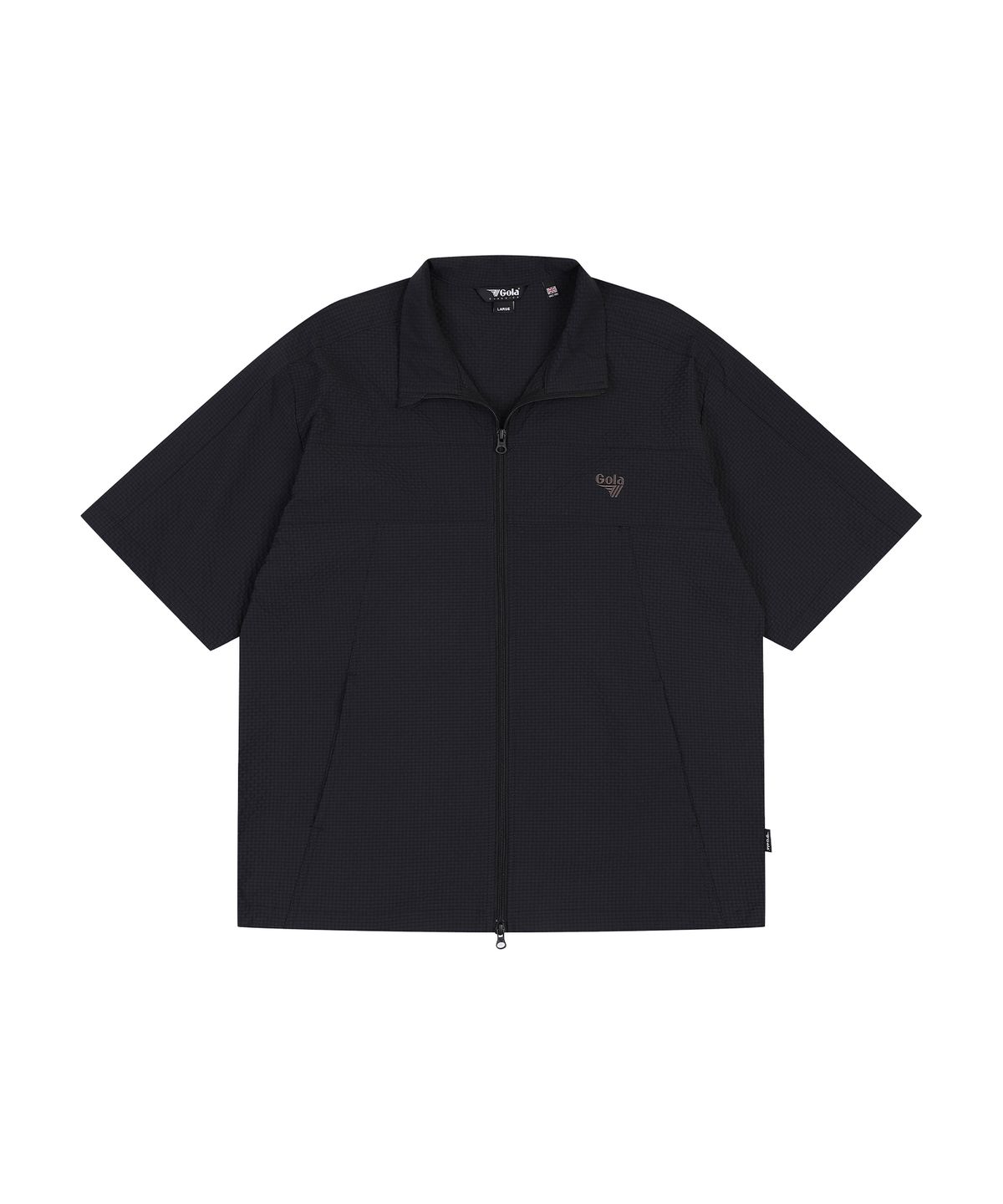골라(GOLA) SEERSUCKER HALF SLEEVE JUMPER [BLACK]