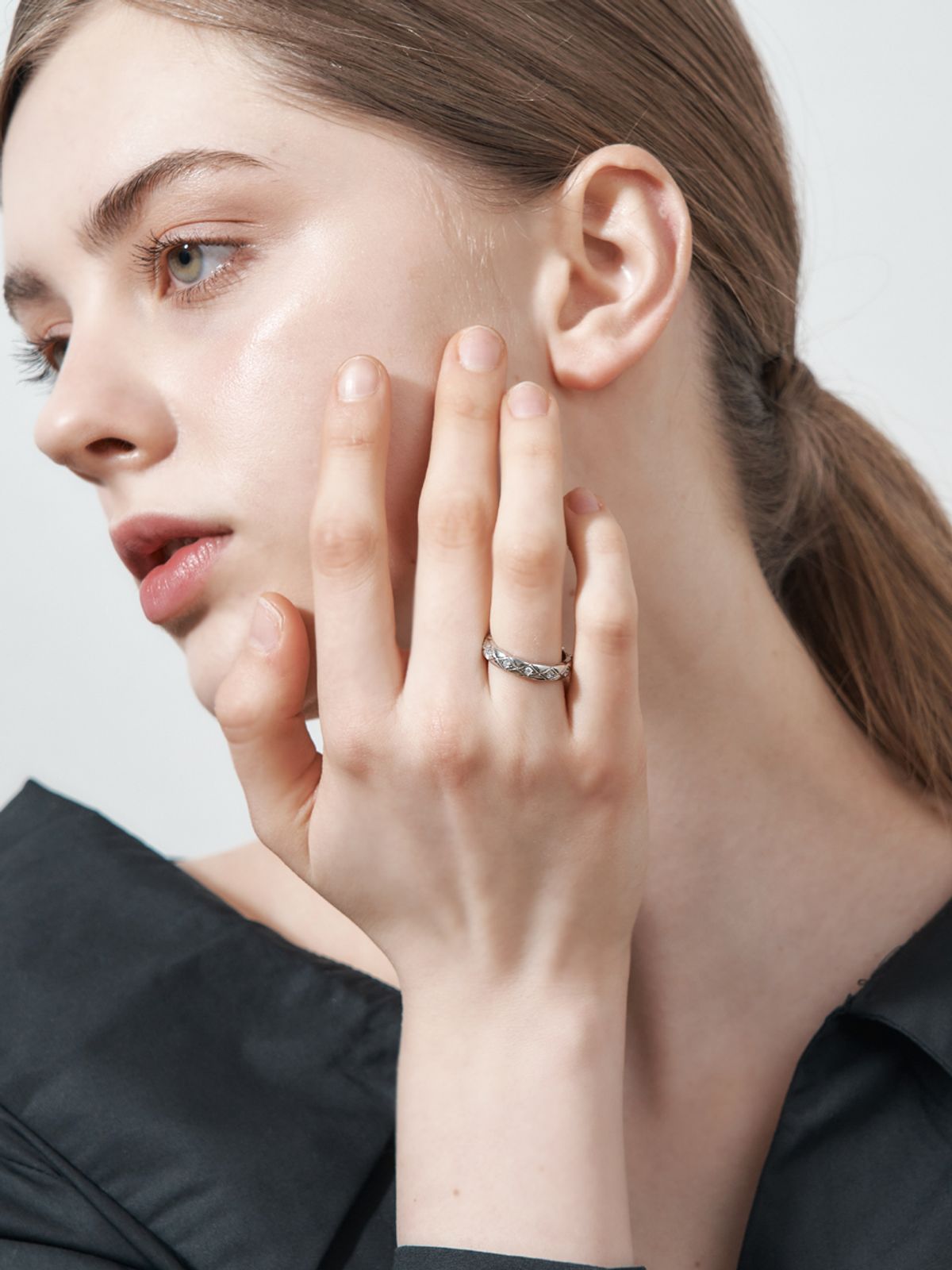 가이거주얼리(GEIGERJEWELRY) 퀼팅 스톤 포인트 반지 GIBRWR001