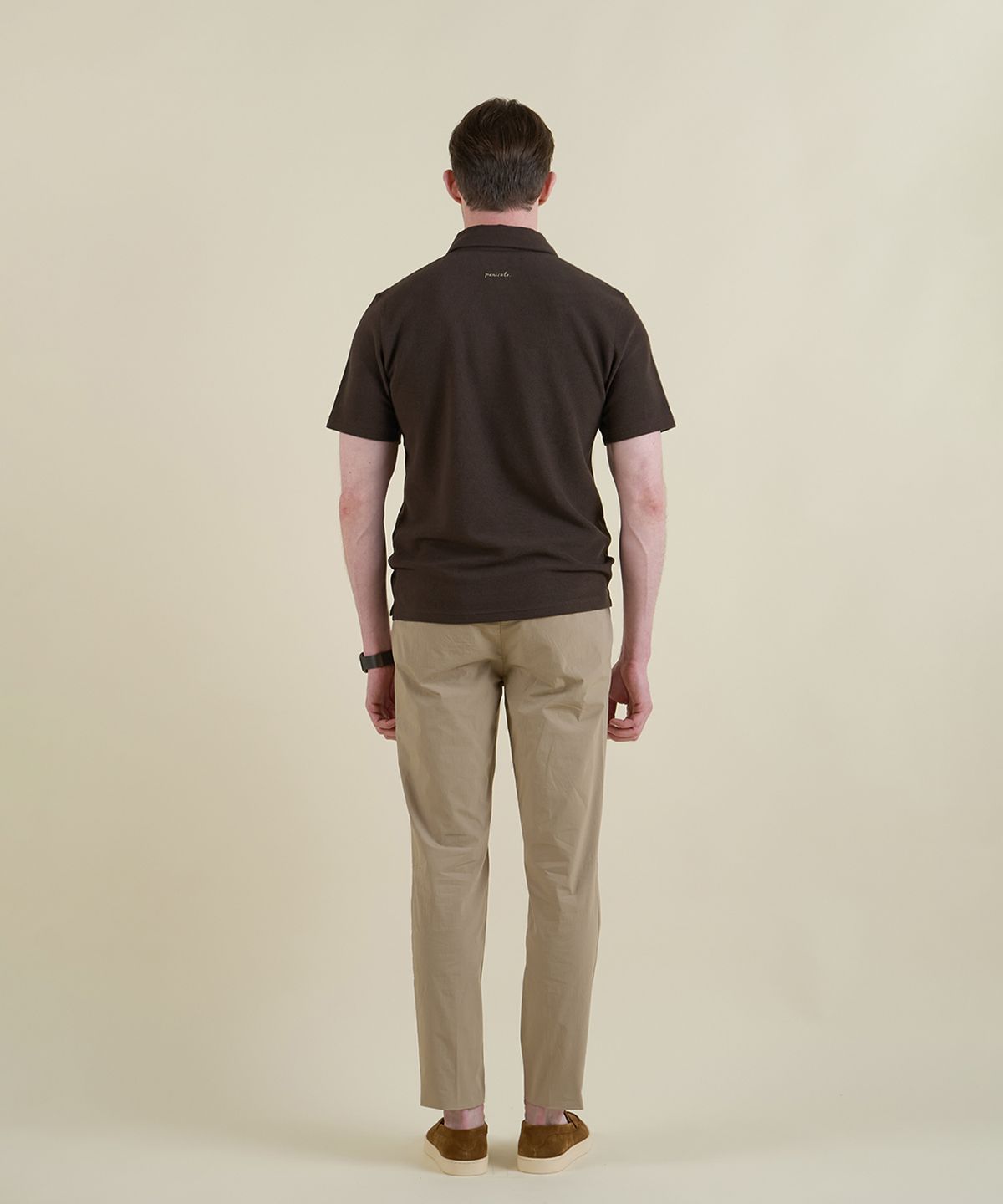 빠니깔레(PANICALE) 베이지 포플린 밴딩 슬림핏 치노 팬츠