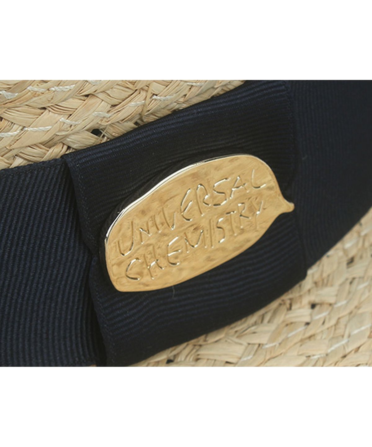 유니버셜 케미스트리(UNIVERSAL CHEMISTRY) Navy Line Raffia Panama Hat 파나마햇