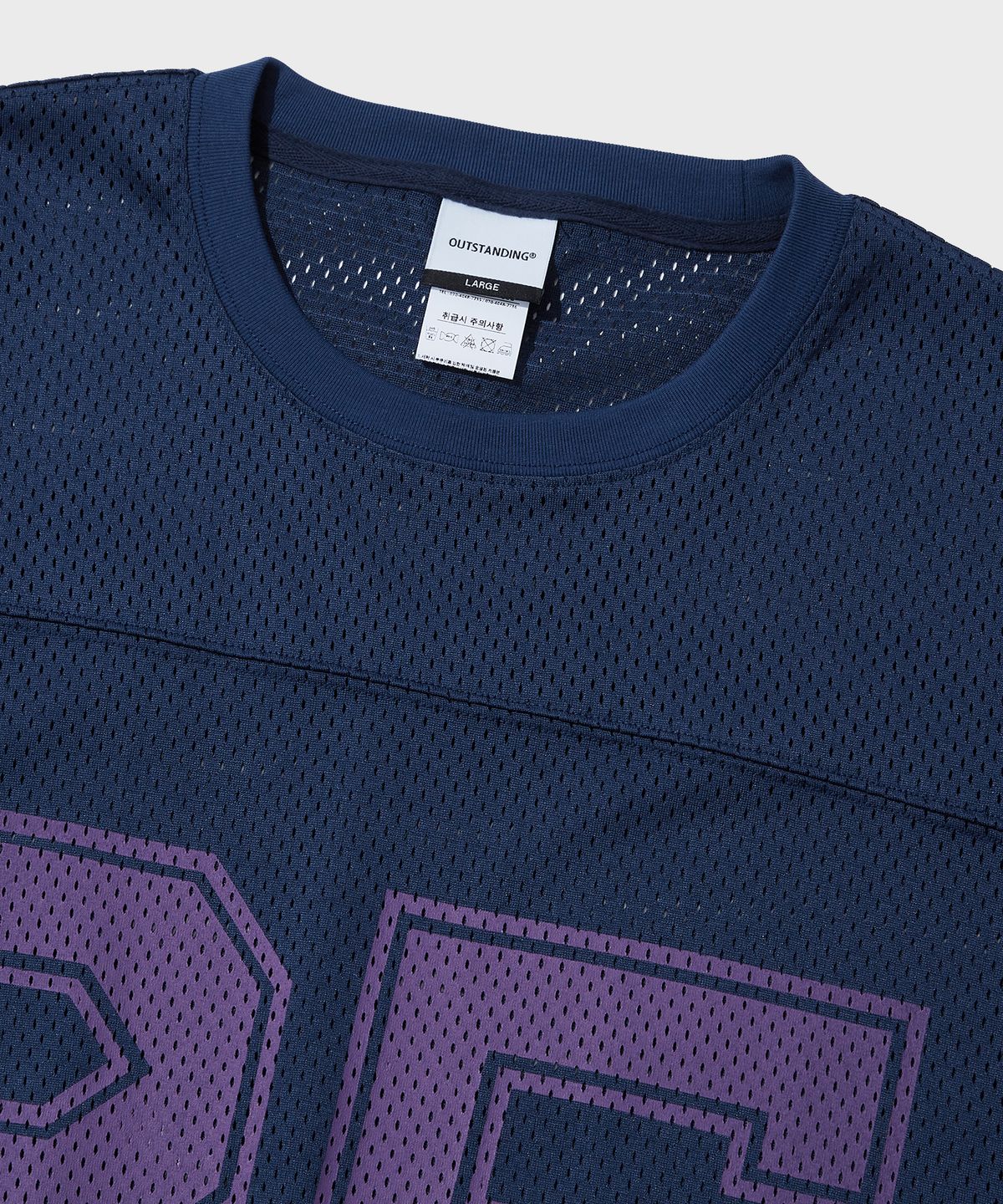 아웃스탠딩(OUTSTANDING) FOOTBALL MESH T-SHIRT_NAVY
