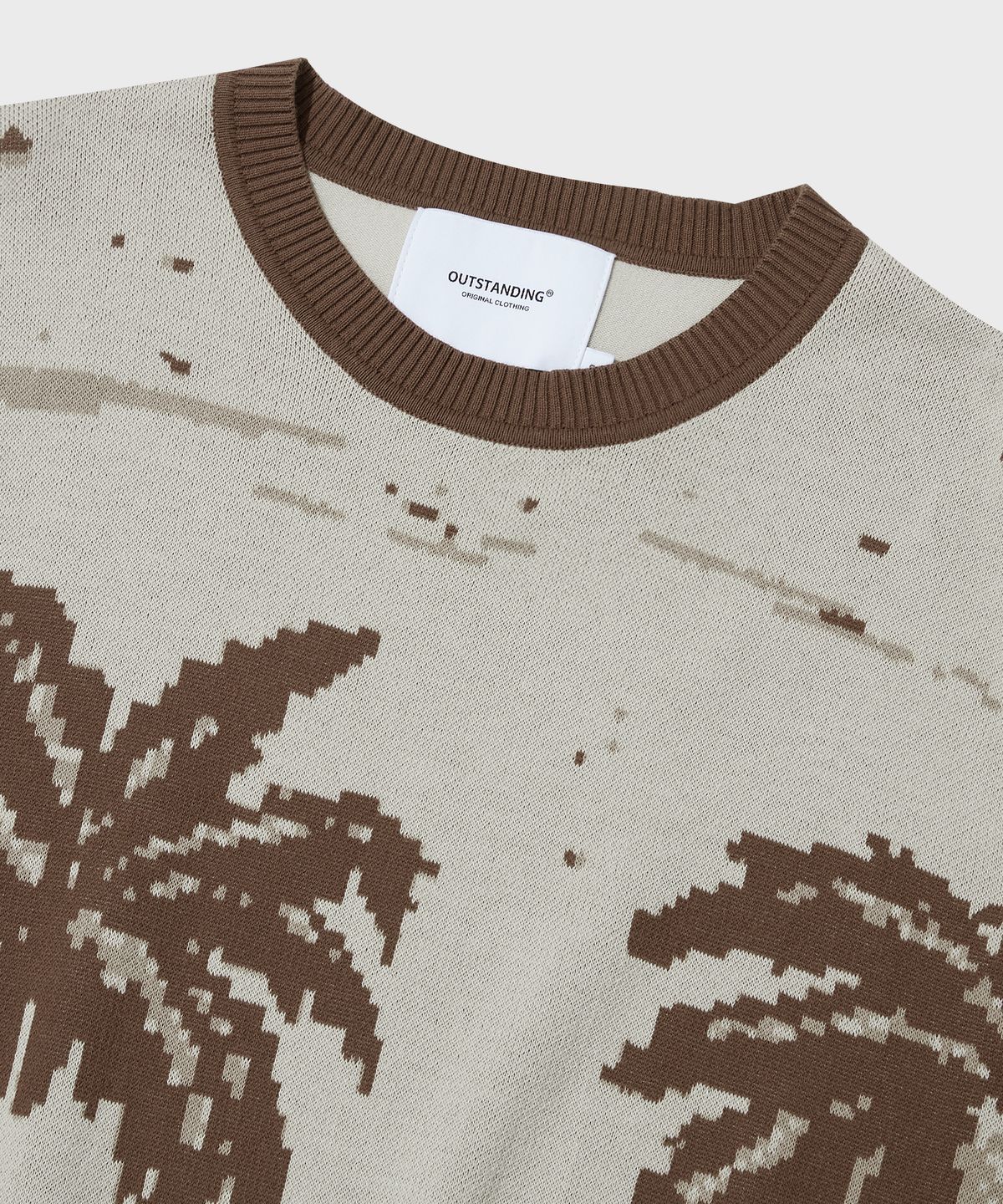 아웃스탠딩(OUTSTANDING) HS JACQUARD KNIT PALM TREE_BROWN