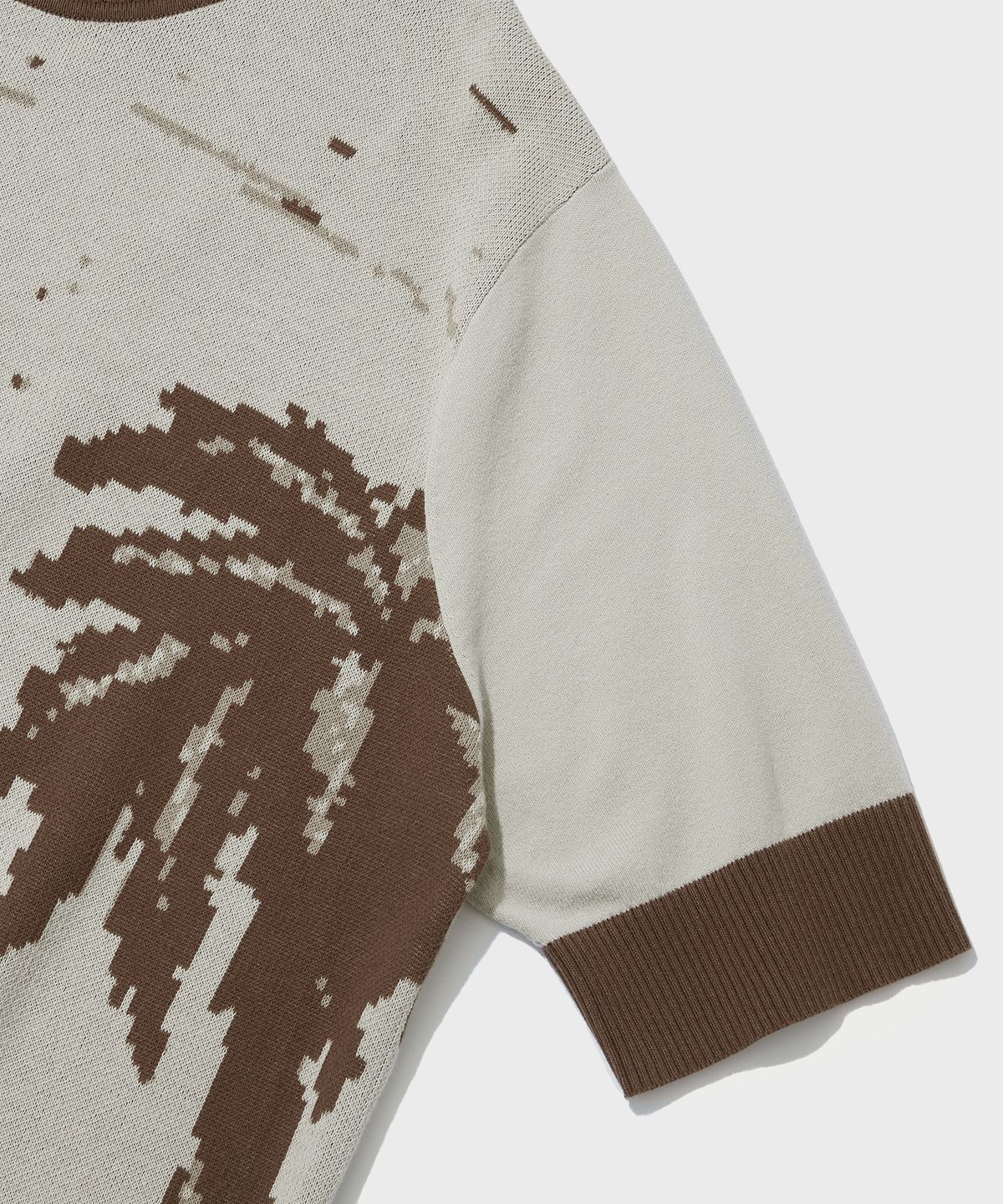 아웃스탠딩(OUTSTANDING) HS JACQUARD KNIT PALM TREE_BROWN