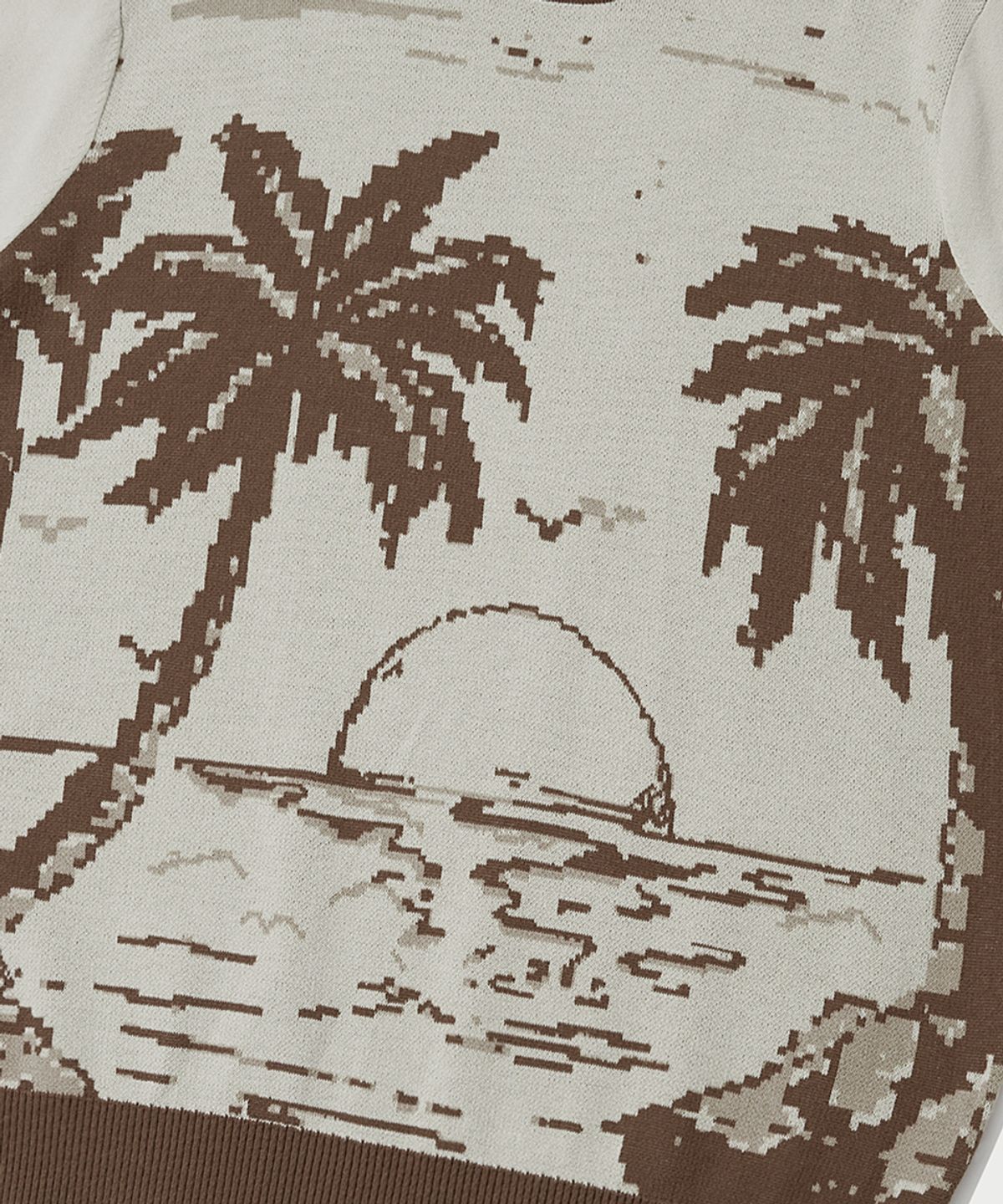 아웃스탠딩(OUTSTANDING) HS JACQUARD KNIT PALM TREE_BROWN