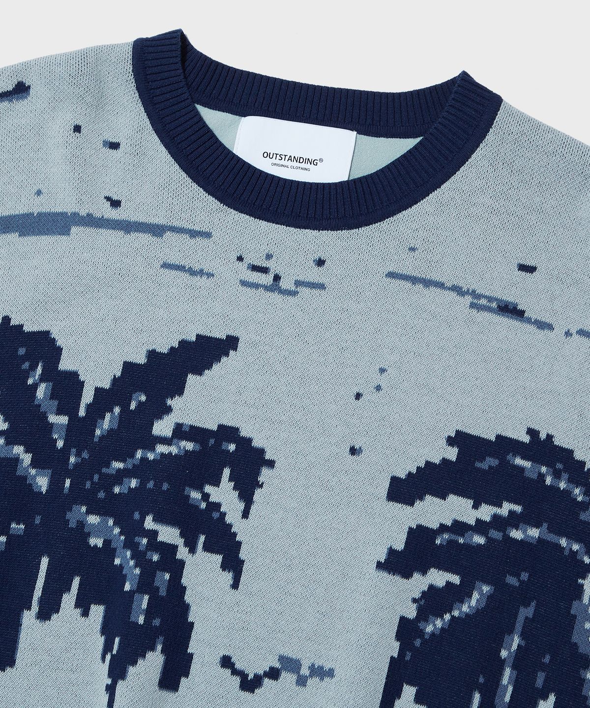 아웃스탠딩(OUTSTANDING) HS JACQUARD KNIT PALM TREE_NAVY