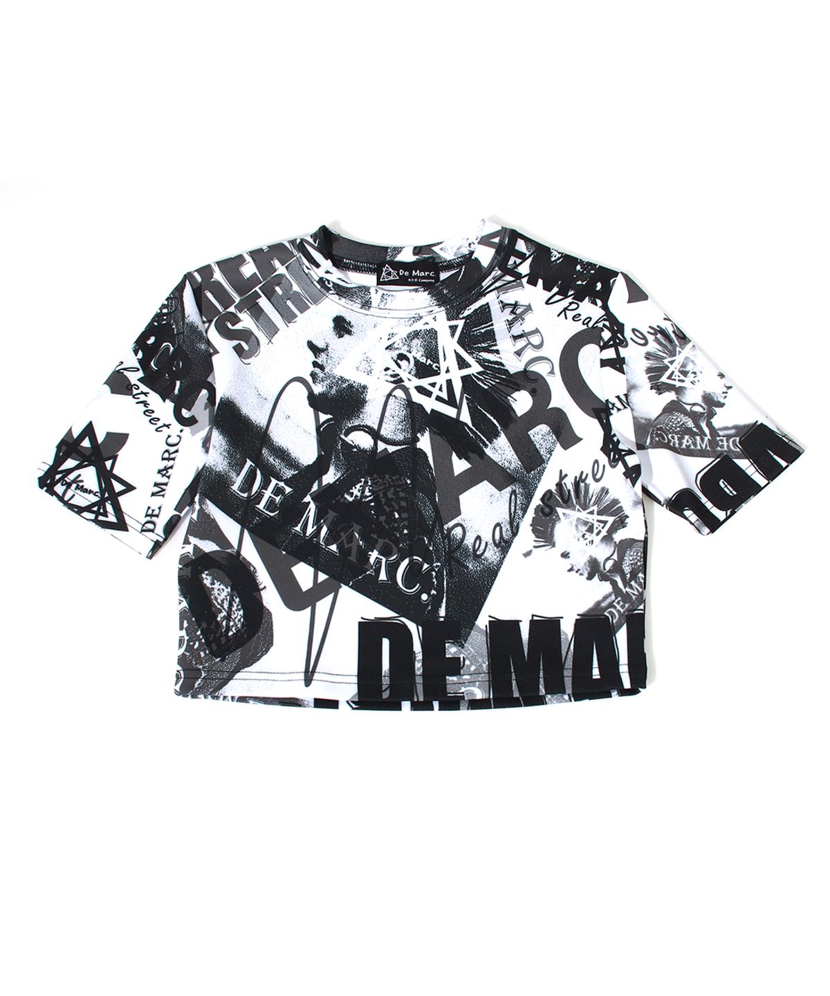 드마크(DEMARC) PUNK GRAFFITI GRAPHIC CROP T-SHIRT SHORT SLEEVE
