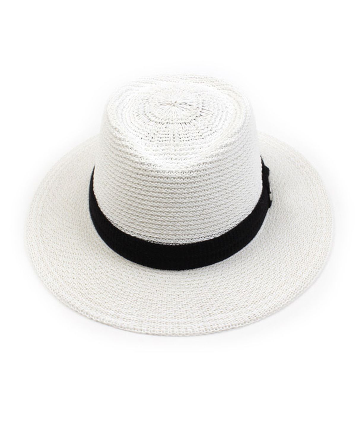 유니버셜 케미스트리(UNIVERSAL CHEMISTRY) White Short Knit Fedora BK 여름페도라