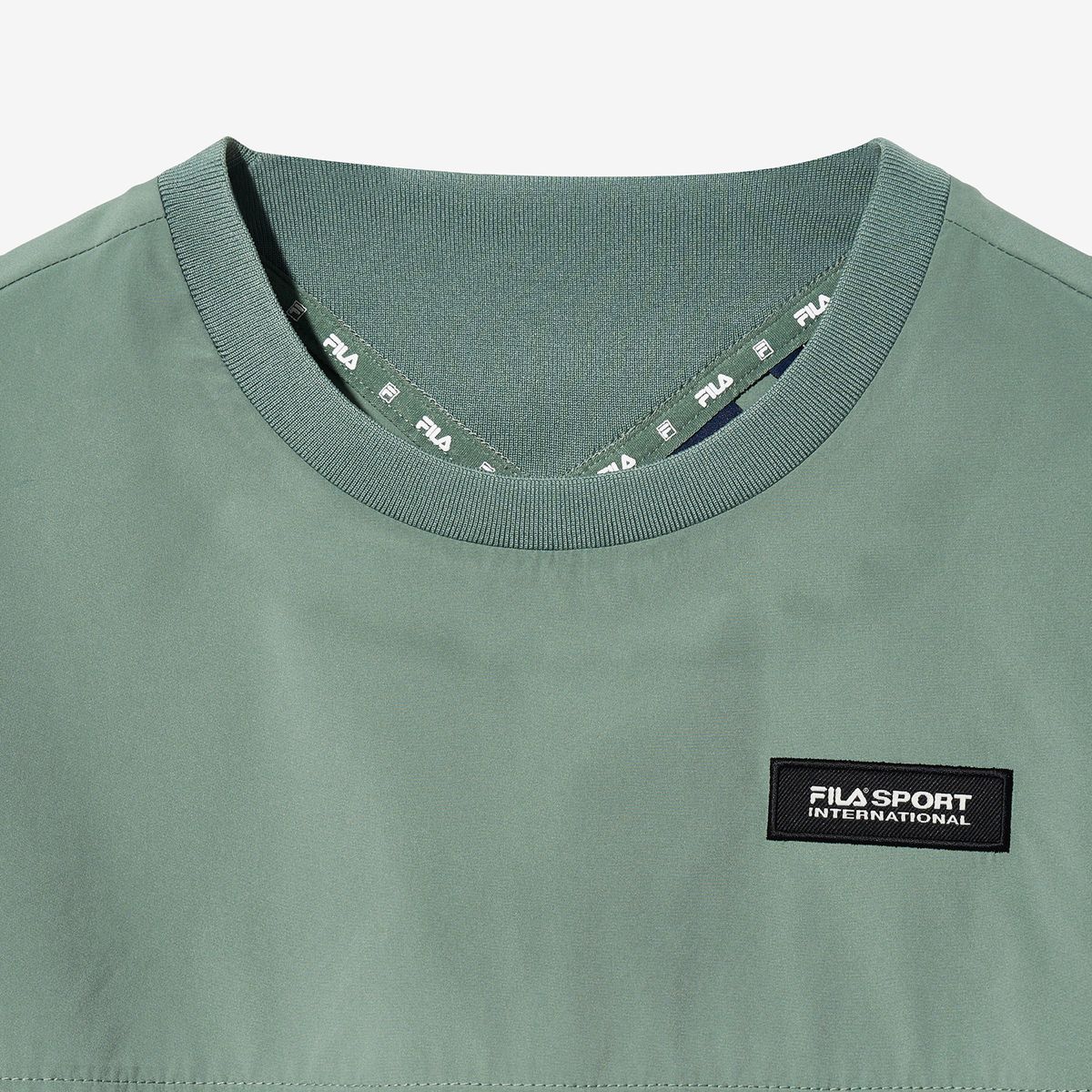 휠라 키즈(FILA KIDS) 우븐 배색 반팔 티셔츠