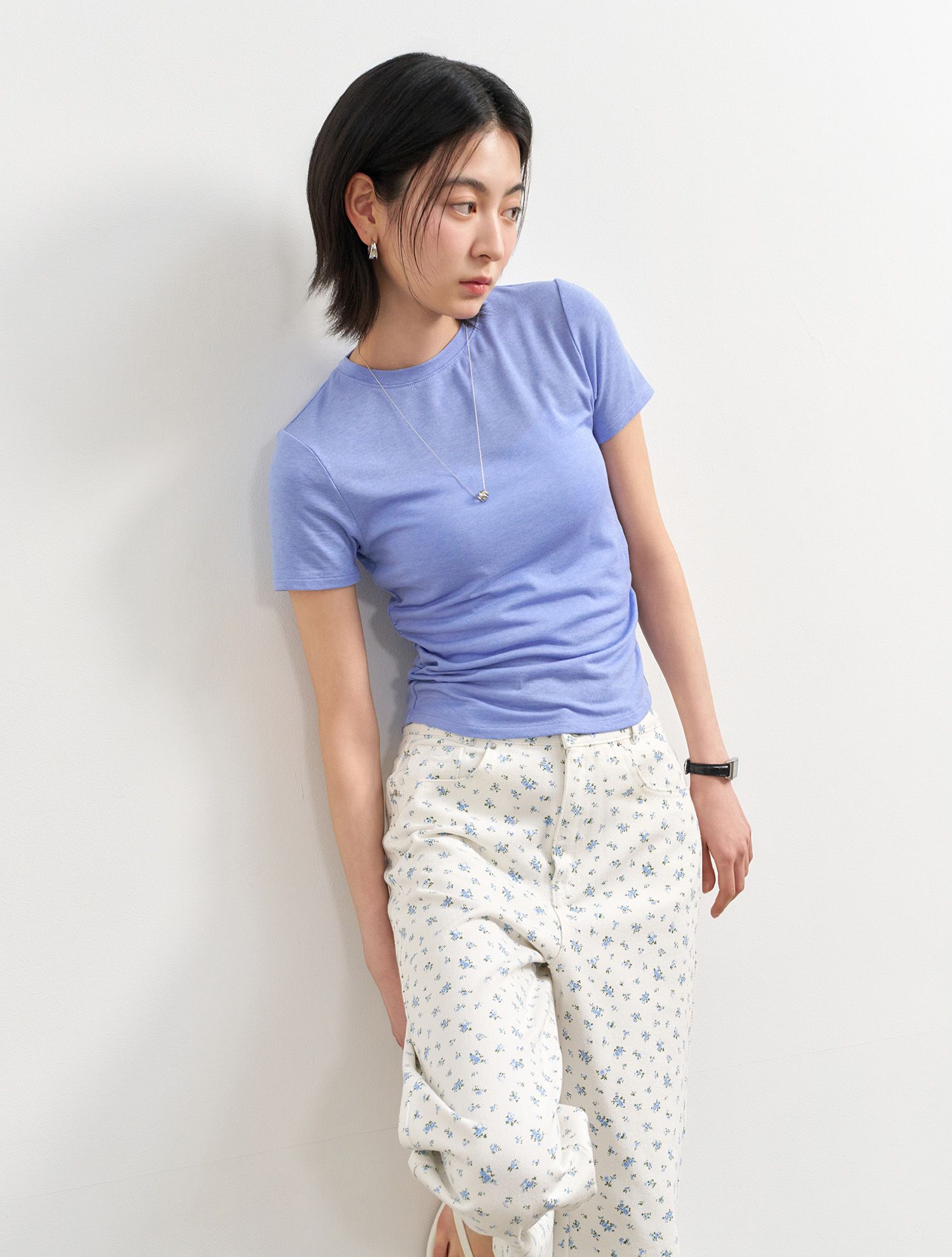 【GENERAL IDEA】Acetate Crew Neck Shirring 半袖Tシャツ MUSINSA | GENERAL IDEA Acetate Crewneck Shirring Short