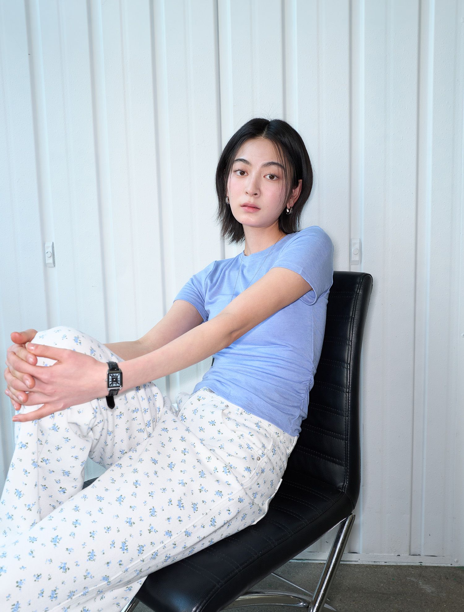 MUSINSA | GENERAL IDEA Acetate Crewneck Shirring Short