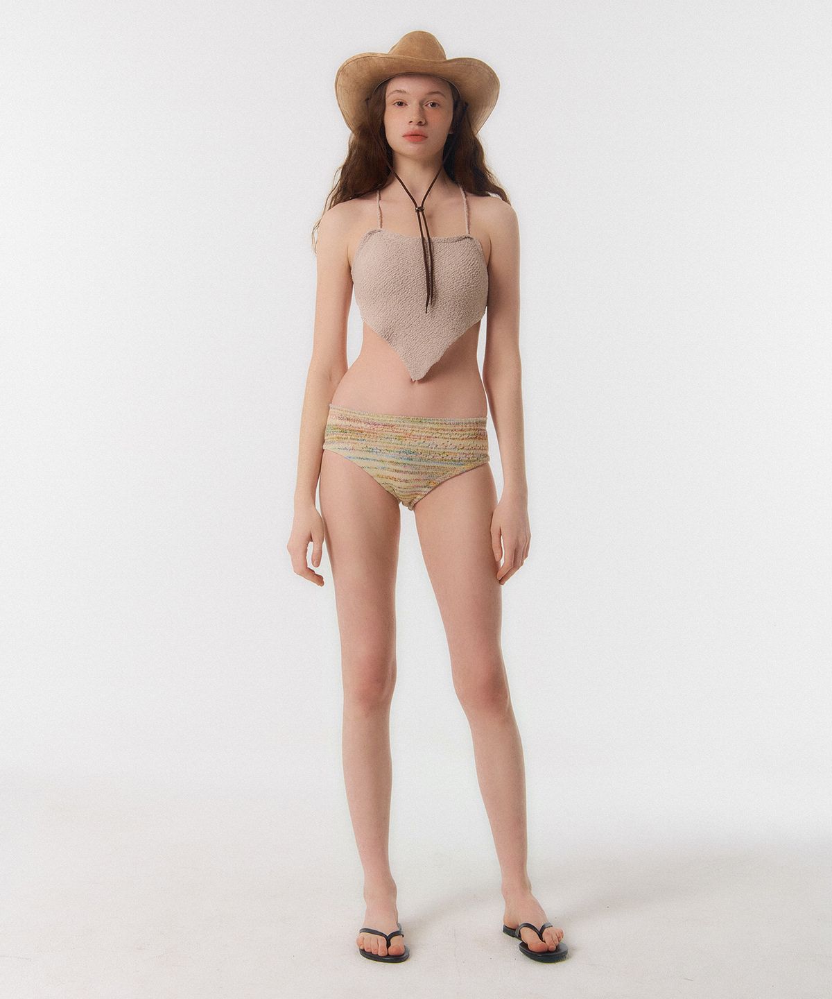 꾸아페(QUAFE) STRIPE BIKINI BRIEF_retro palette