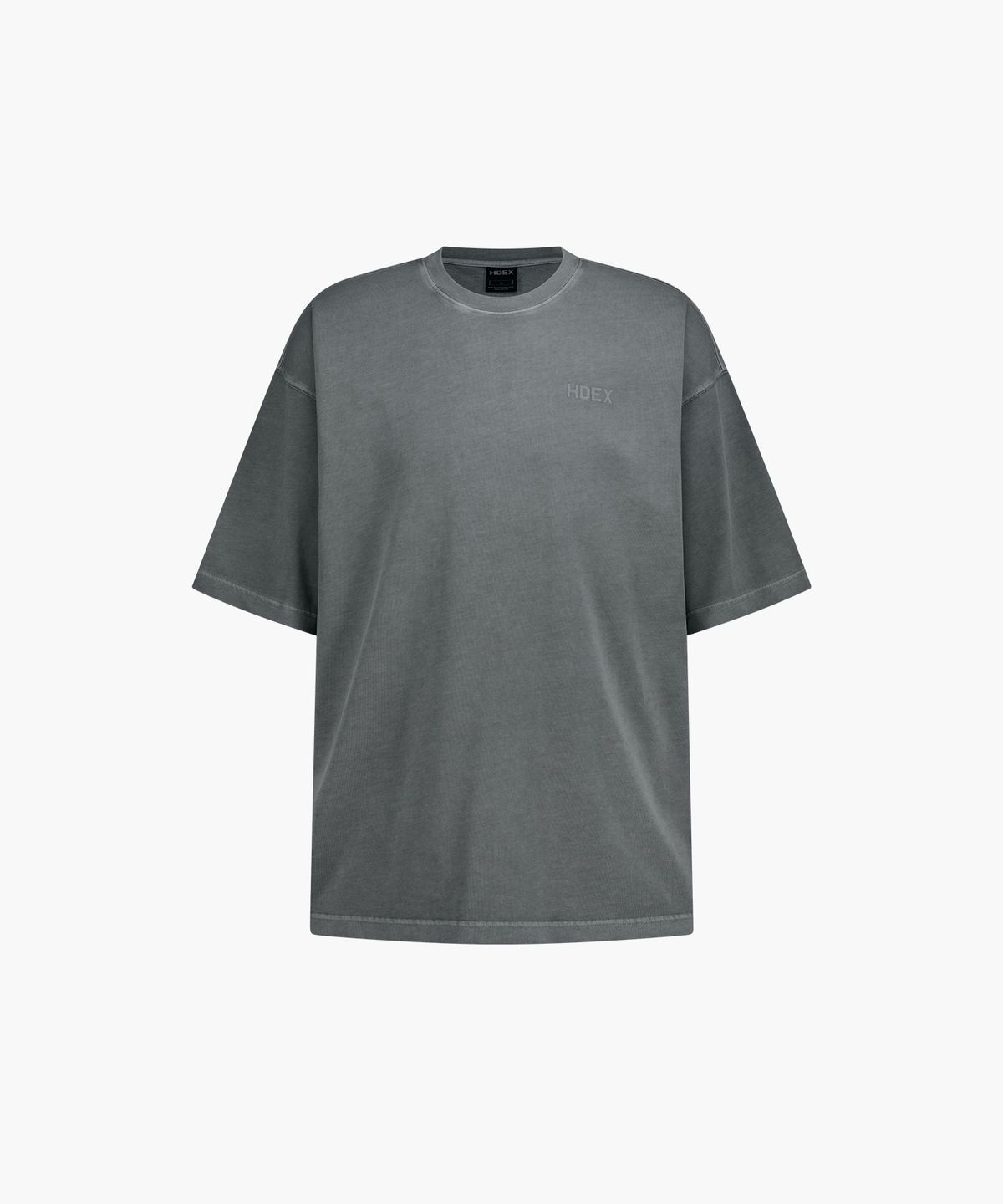 에이치덱스(HDEX) 메인 백 로고 피그먼트 숏 슬리브 (Pigment Gray)