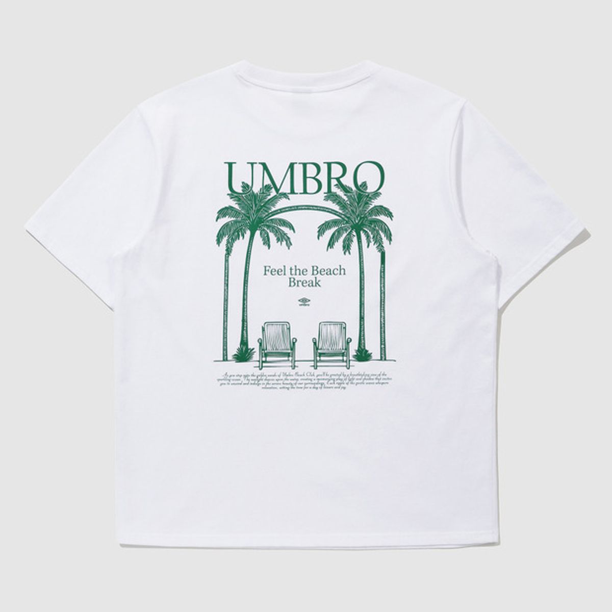 엄브로(UMBRO) 비치클럽 라인 드로잉 그래픽 반팔 티셔츠 화이트(UQ223CRS53)