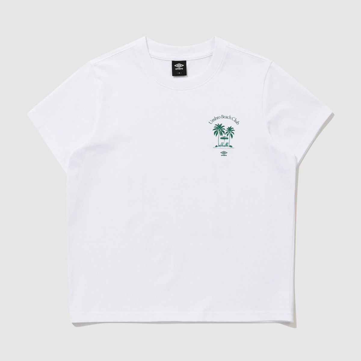 엄브로(UMBRO) 비치클럽 라인 드로잉 그래픽 반팔 티셔츠 화이트(UQ223CRS53)