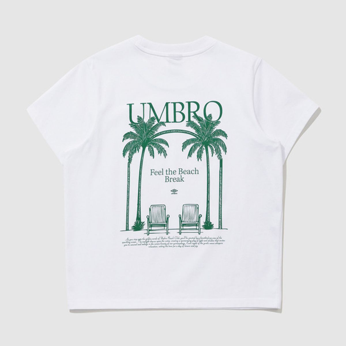 엄브로(UMBRO) 비치클럽 라인 드로잉 그래픽 반팔 티셔츠 화이트(UQ223CRS53)