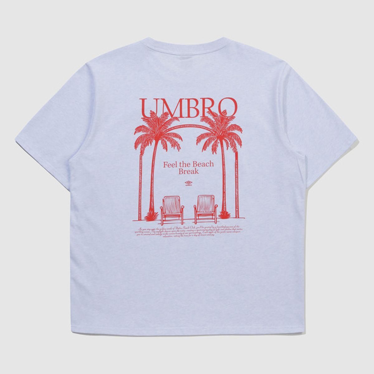 엄브로(UMBRO) 비치클럽 라인 드로잉 그래픽 반팔 티셔츠 블루(UQ223CRS53)