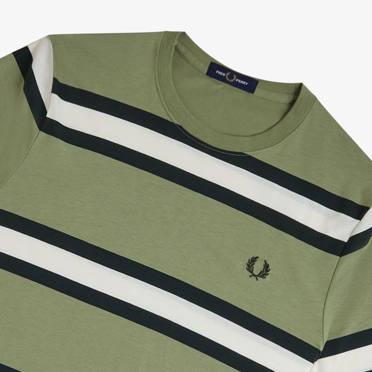 프레드페리(FRED PERRY) [Sport] 볼드 스트라이프 티셔츠 - 올리브 민트 AFPM2519852-X88