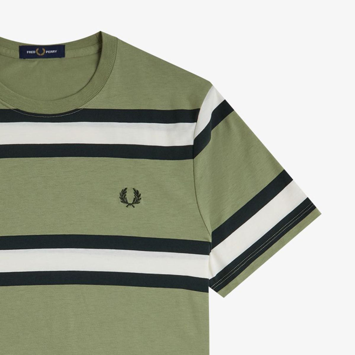 프레드페리(FRED PERRY) [Sport] 볼드 스트라이프 티셔츠 - 올리브 민트 AFPM2519852-X88