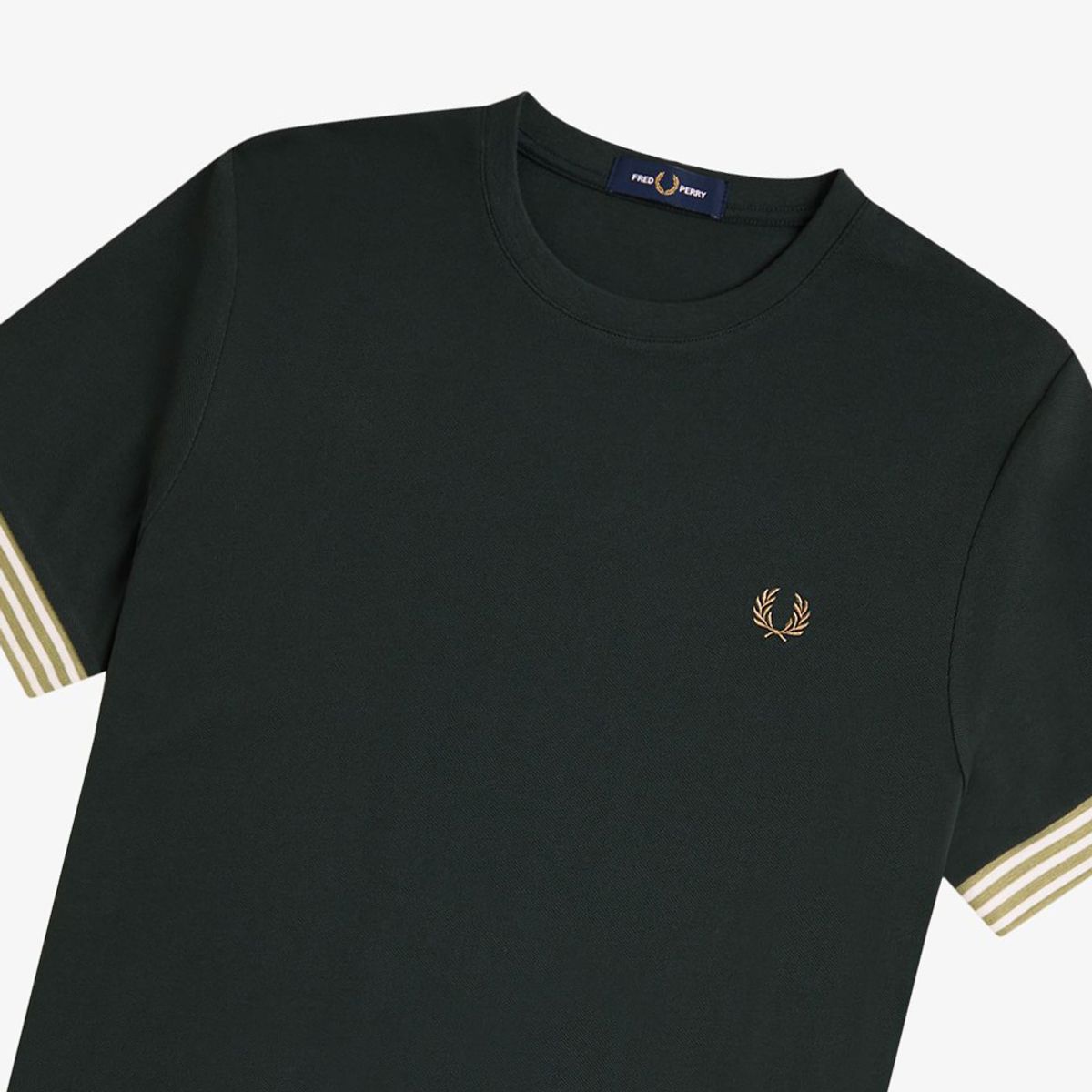 프레드페리(FRED PERRY) [Sharp] 스트라이프 커프 티셔츠 - 나이트 그린 AFPM2517707-Q20