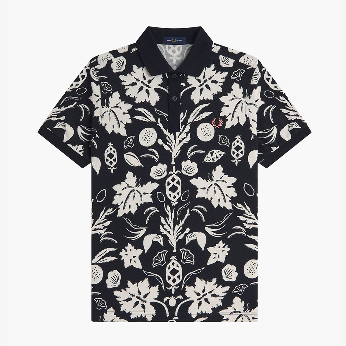 프레드페리(FRED PERRY) [Sharp] 보타니컬 프린트 폴로 셔츠 - 블랙 AFPM2519911-102