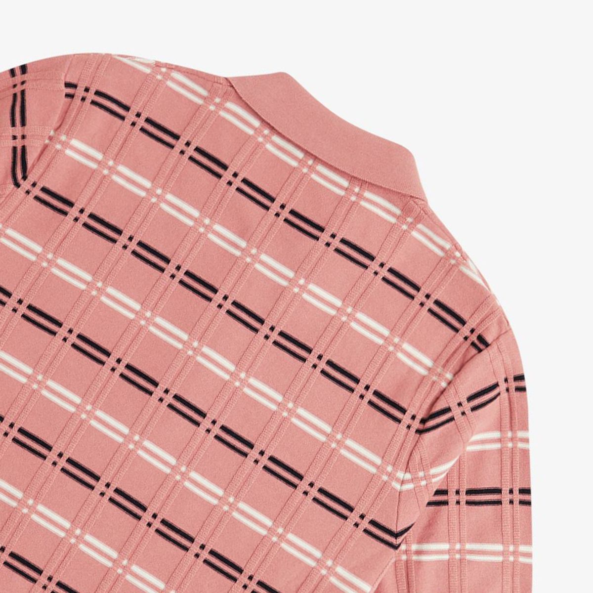 프레드페리(FRED PERRY) [Sharp] 스트라이프 립 니트 셔츠 - 퍼티 핑크 AFPM2519751-X90