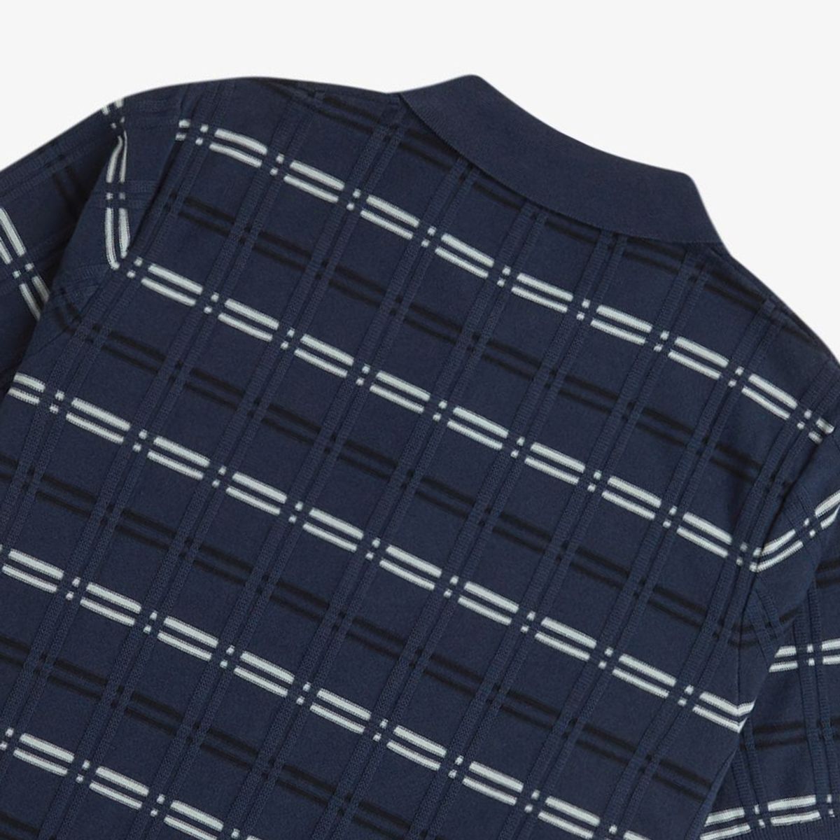 프레드페리(FRED PERRY) [Sharp] 스트라이프 립 니트 셔츠 - 테니스 블루 AFPM2519751-X86