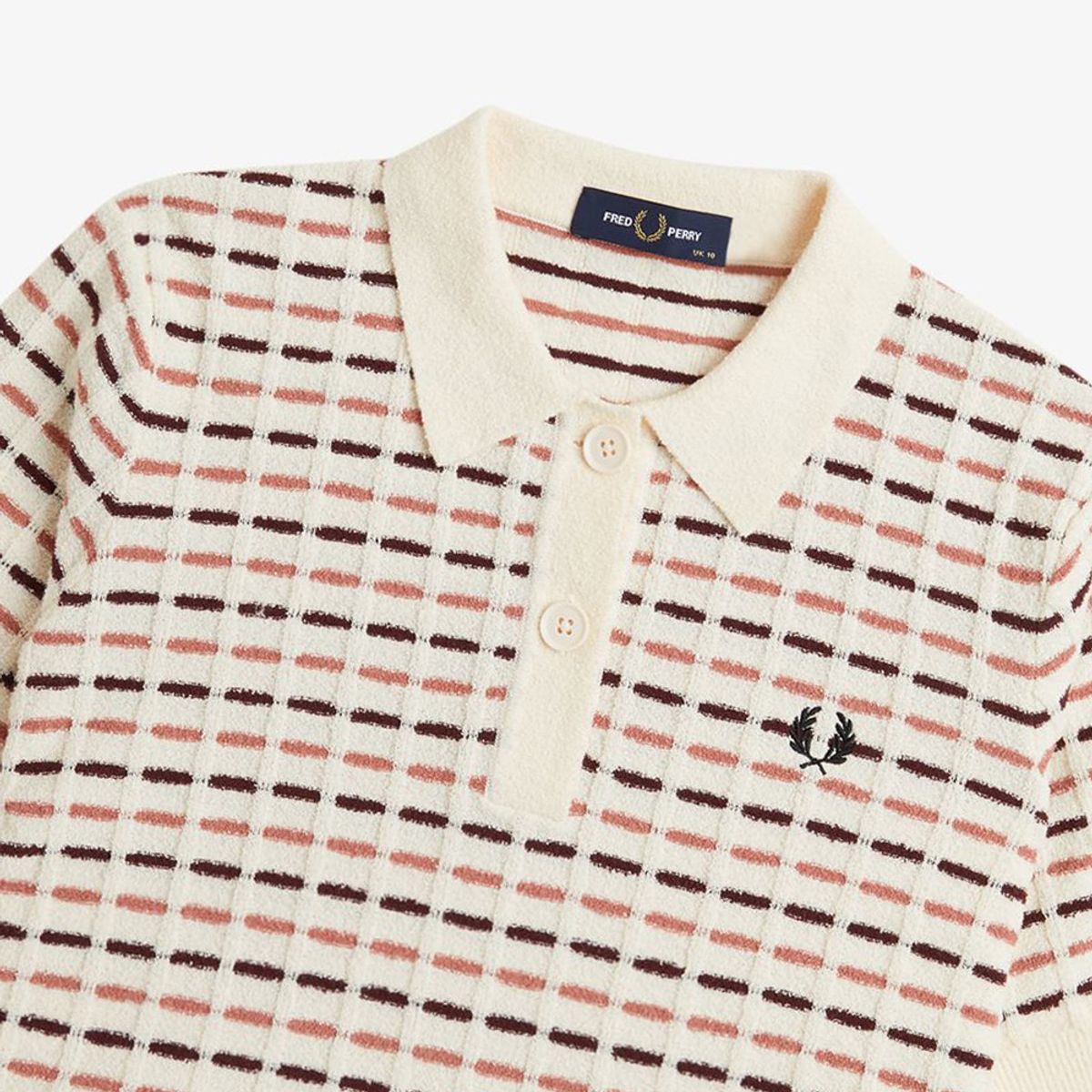 프레드페리(FRED PERRY) [Womens] 부클 니트 폴로 셔츠 - 실키피치 AFPF2519134-R33