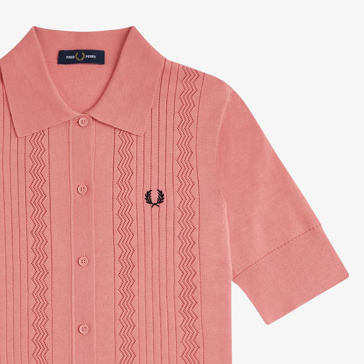 프레드페리(FRED PERRY) [Womens] 포인텔 디테일 니트 셔츠 - 퍼티 핑크 (X90) AFPF2519133-X90