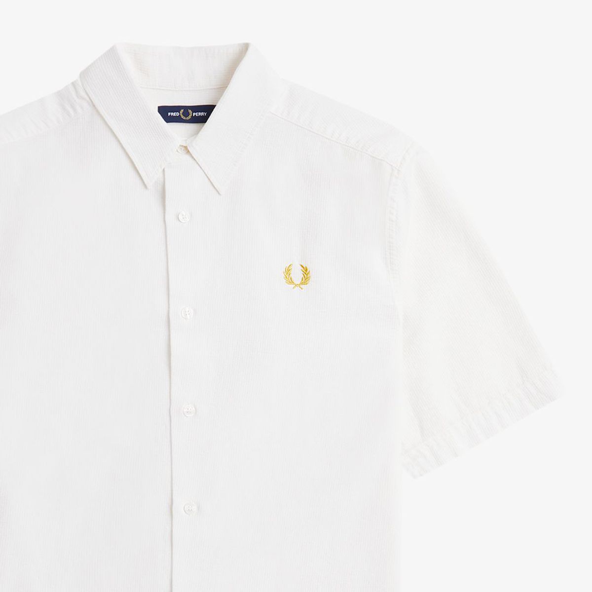 프레드페리(FRED PERRY) [Sharp] 텍스쳐드 시어서커 셔츠 - 스노우 화이트 AFPM2519902-129