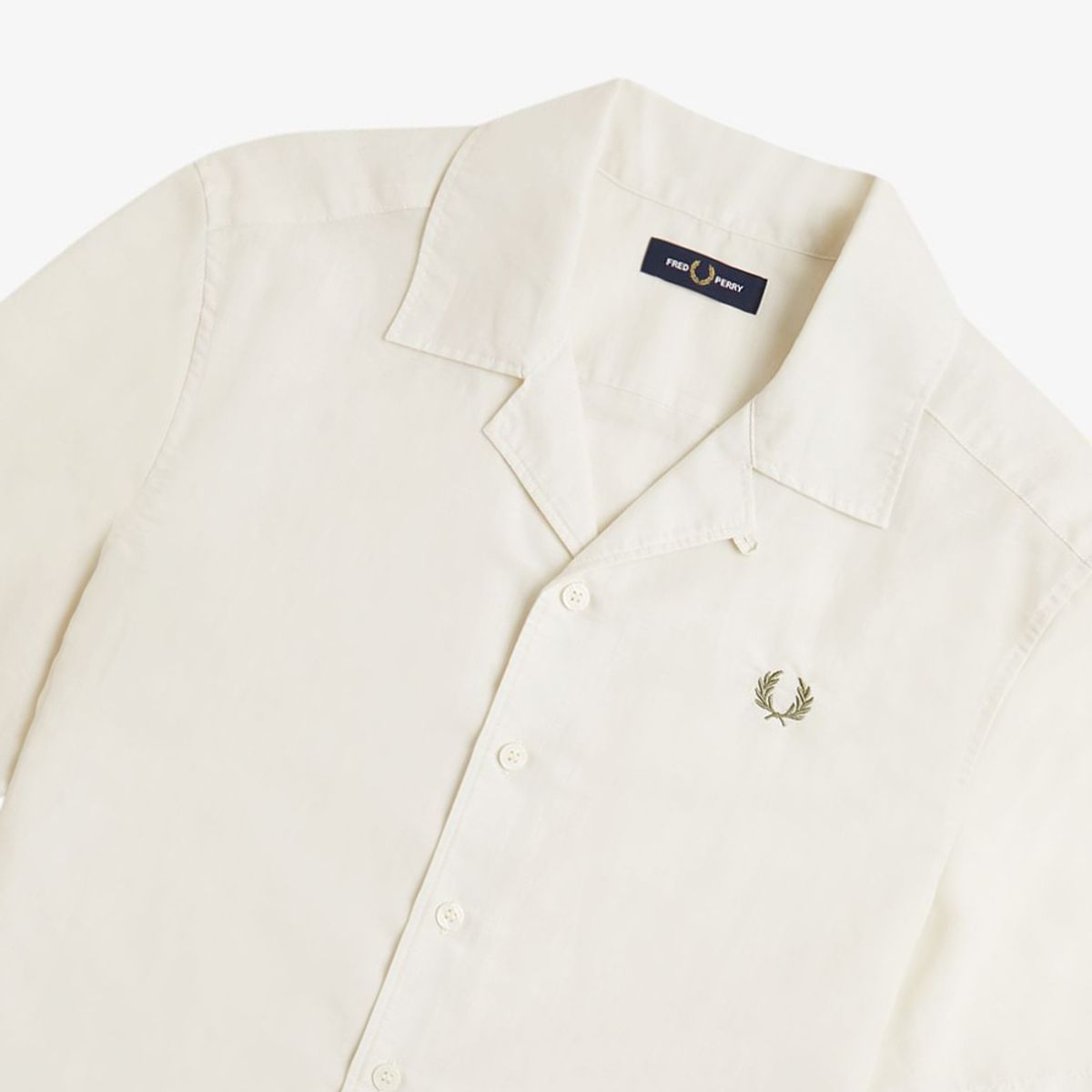 프레드페리(FRED PERRY) [Sharp] 린넨 블렌드 리비어 칼라 셔츠 - 라이트 에크루 AFPM2519894-760