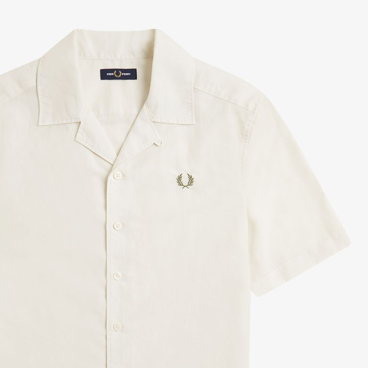 프레드페리(FRED PERRY) [Sharp] 린넨 블렌드 리비어 칼라 셔츠 - 라이트 에크루 AFPM2519894-760