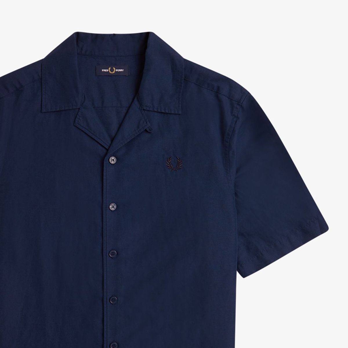 프레드페리(FRED PERRY) [Sharp] 린넨 블렌드 리비어 칼라 셔츠 - 테니스 블루 AFPM2519894-X86