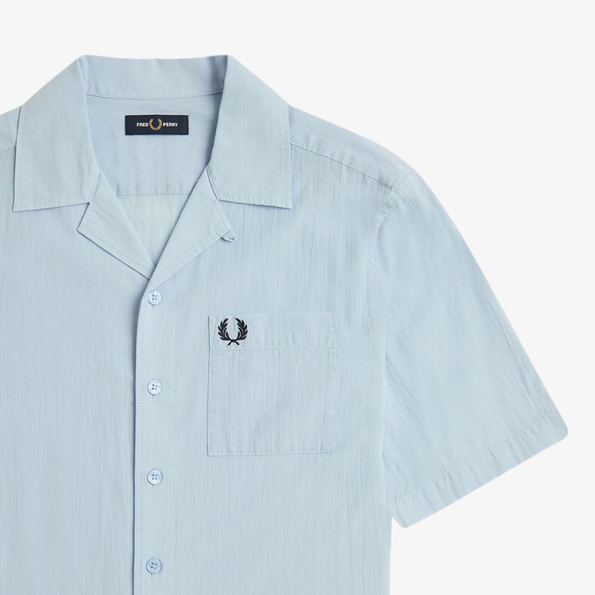 프레드페리(FRED PERRY) [Sharp] 라이트웨이트 텍스쳐 리비어 칼라 셔츠 - 라이트 스모크 AFPM2517762-353