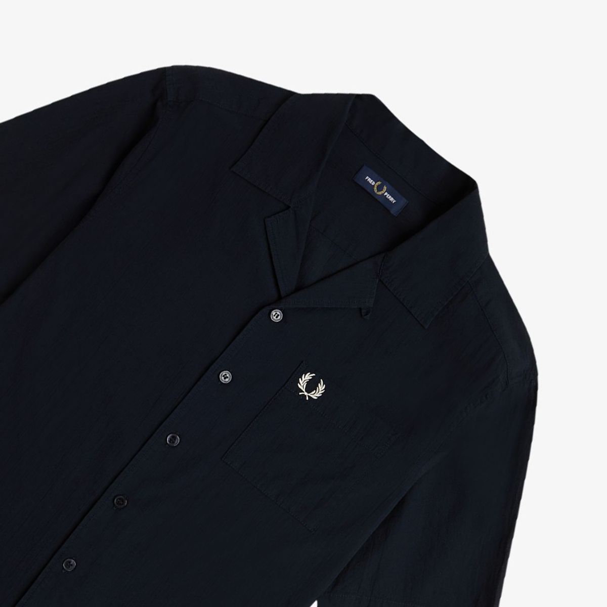 프레드페리(FRED PERRY) [Sharp] 라이트웨이트 텍스쳐 리비어 칼라 셔츠 - 네이비 AFPM2517762-795