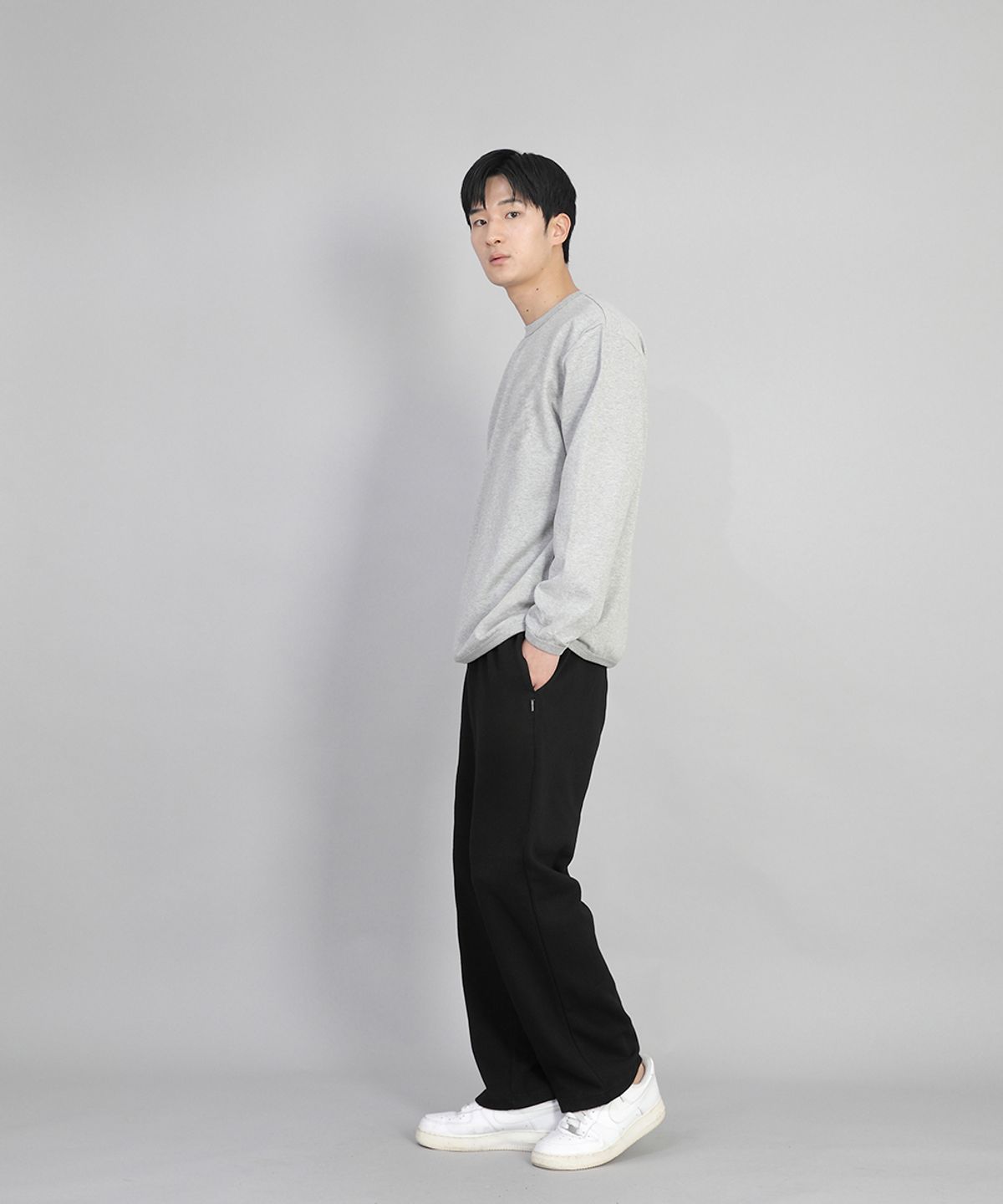 세인트크루(SAINTCREW) 무지 와이드 스웨트팬츠 SWP-372 블랙
