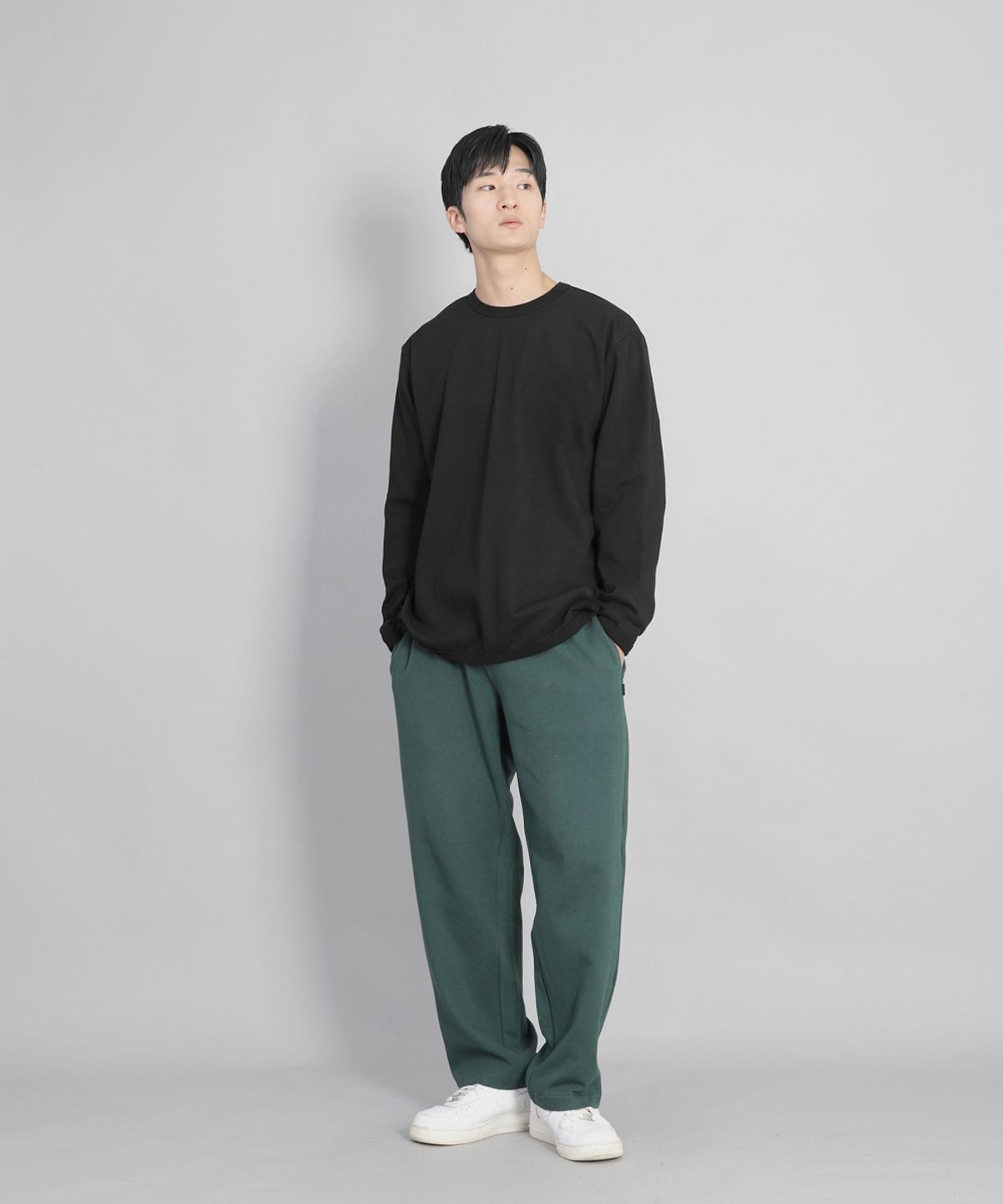 세인트크루(SAINTCREW) 무지 와이드 스웨트팬츠 SWP-372 다크그린
