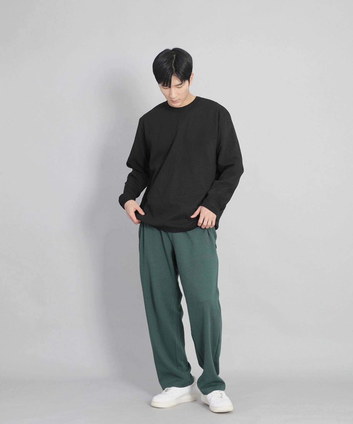 세인트크루(SAINTCREW) 무지 와이드 스웨트팬츠 SWP-372 다크그린