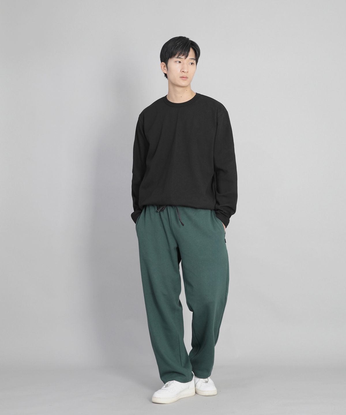 세인트크루(SAINTCREW) 무지 와이드 스웨트팬츠 SWP-372 다크그린