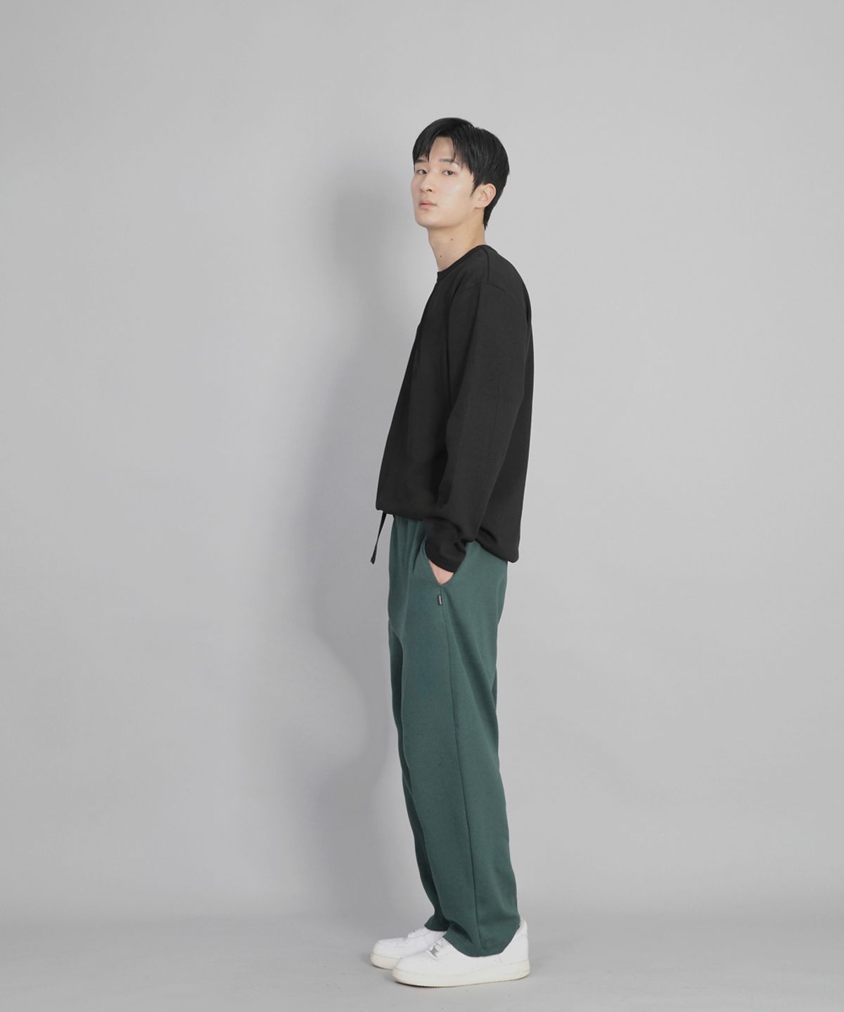 세인트크루(SAINTCREW) 무지 와이드 스웨트팬츠 SWP-372 다크그린