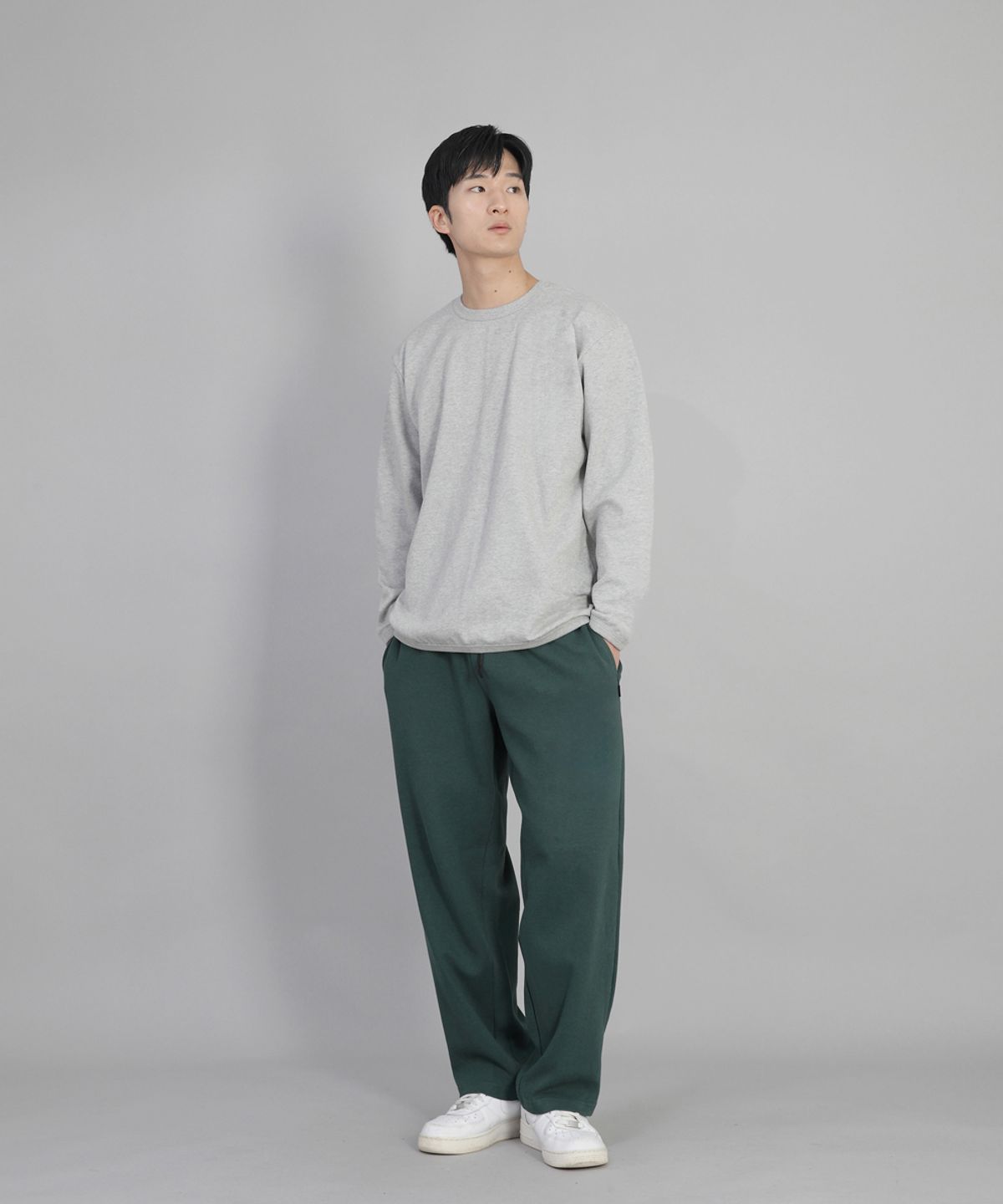 세인트크루(SAINTCREW) 무지 와이드 스웨트팬츠 SWP-372 다크그린