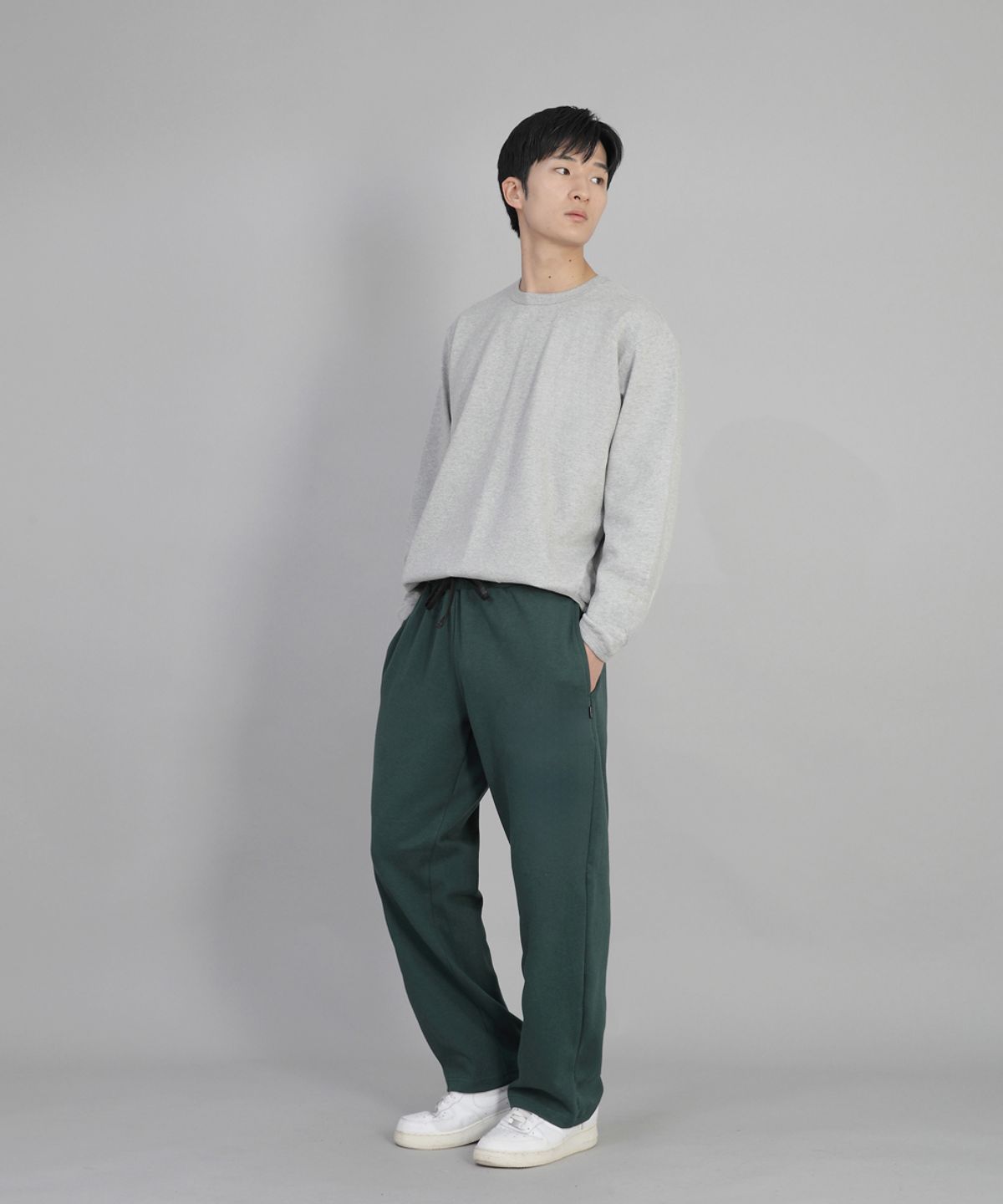 세인트크루(SAINTCREW) 무지 와이드 스웨트팬츠 SWP-372 다크그린