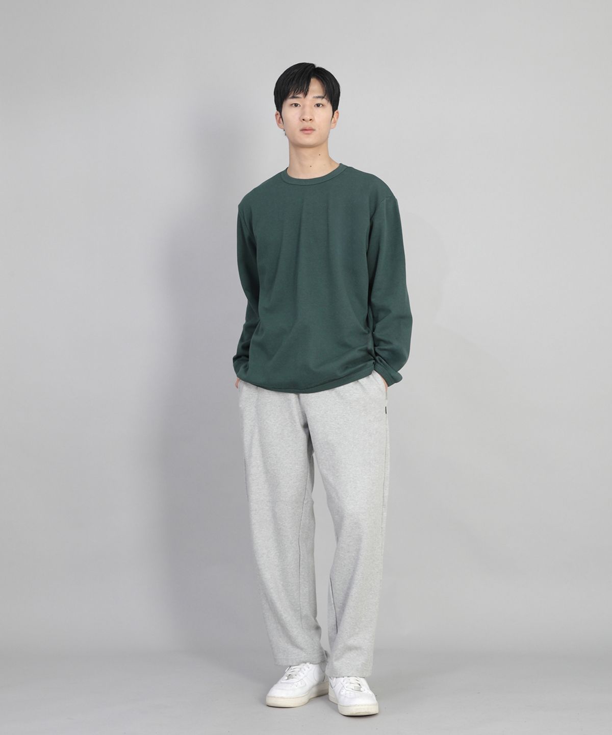 세인트크루(SAINTCREW) 무지 와이드 스웨트팬츠 SWP-372 멜란지그레이