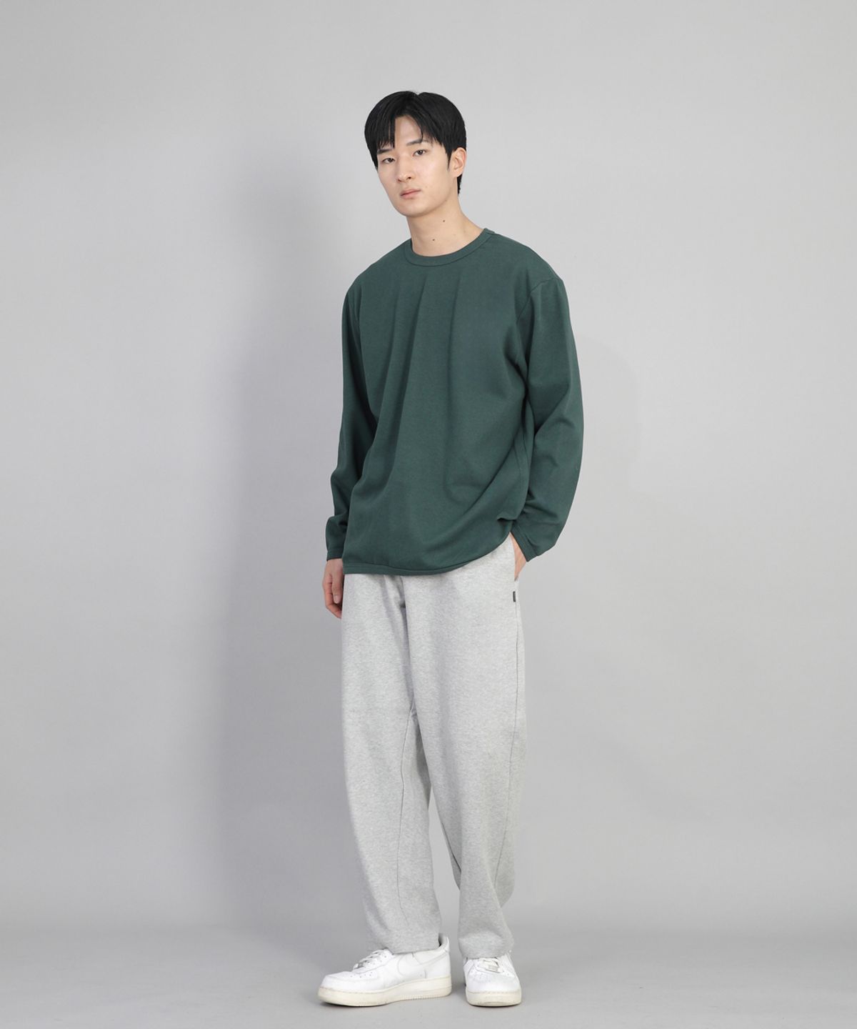 세인트크루(SAINTCREW) 무지 와이드 스웨트팬츠 SWP-372 멜란지그레이